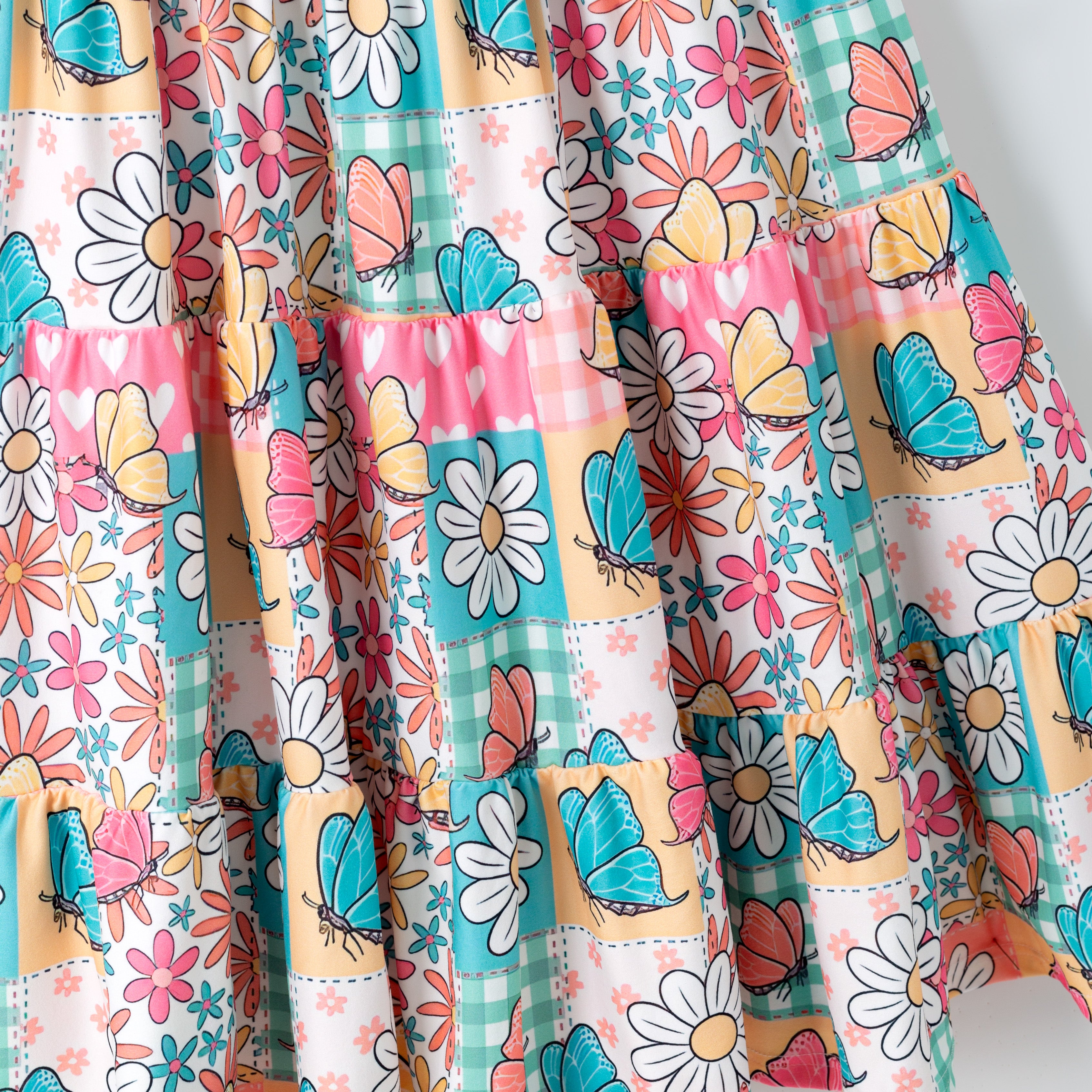 （Pre Order,Prepack Zone）Family Summer Dasiy Print Slip Dress