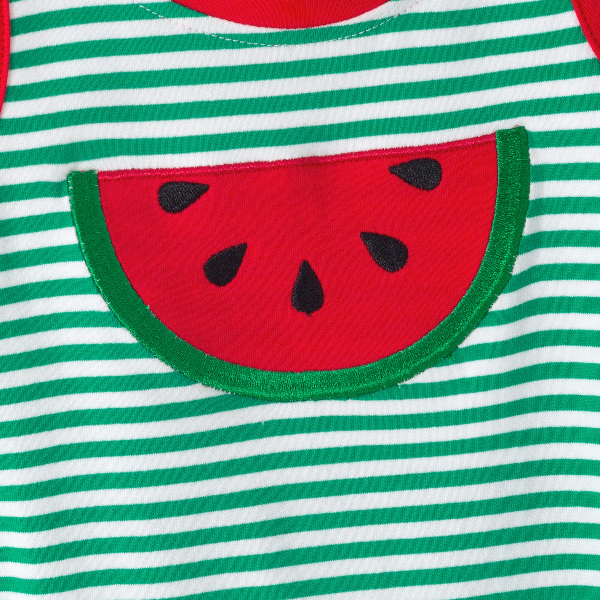 （In Stock）Toddler Boys Summer Watermelon Applique Cotton Romper