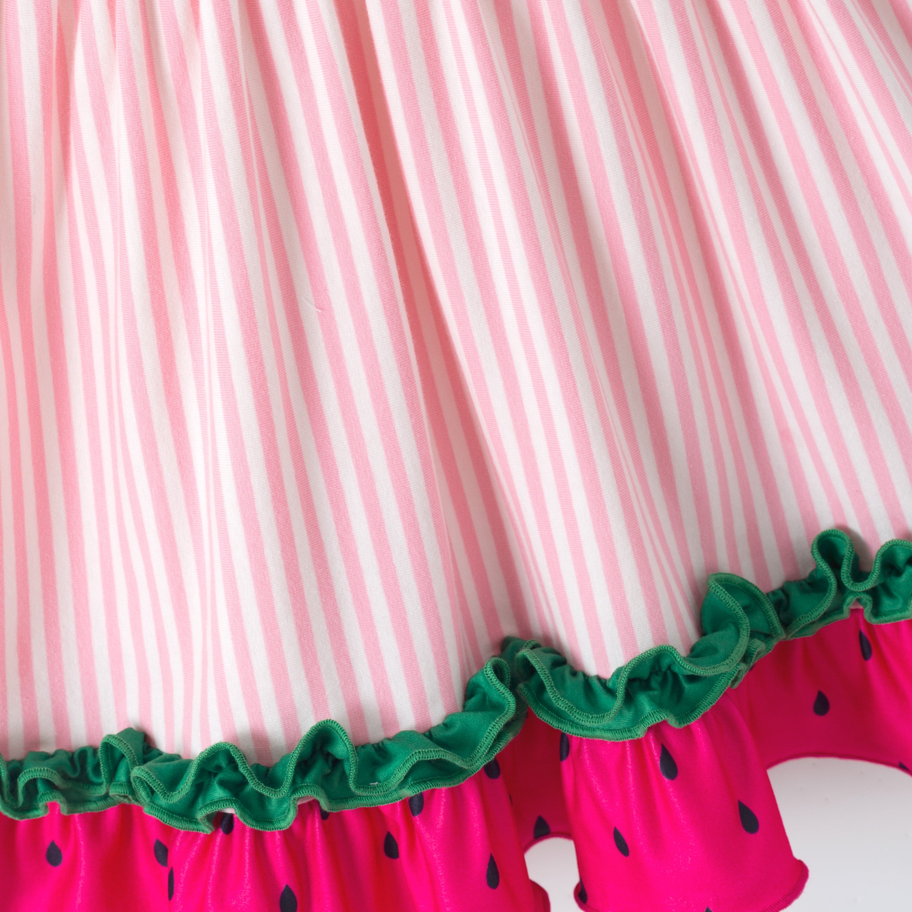 （In Stock）Girls Summer Watermelon Applique Cotton Dress
