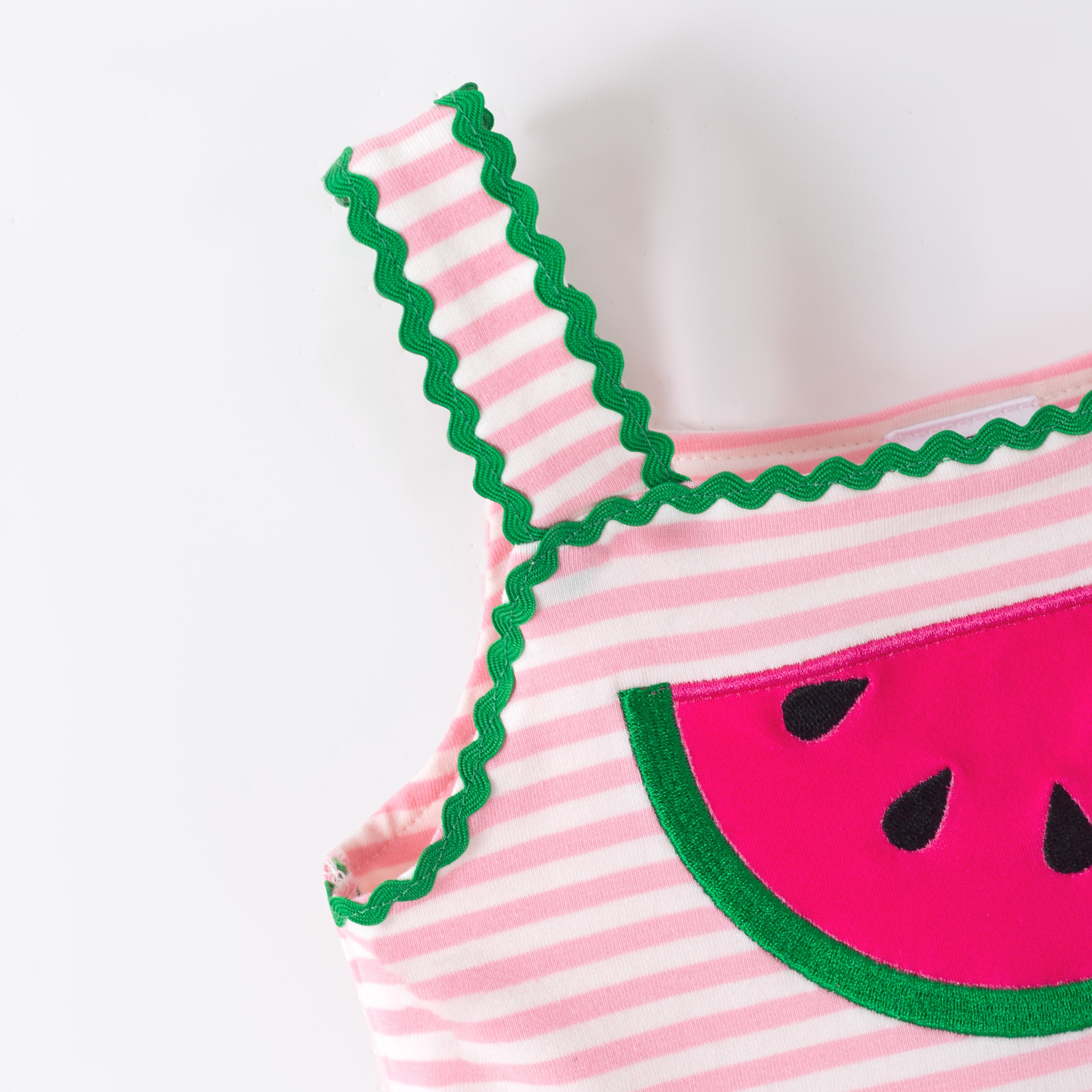 （In Stock）Girls Summer Watermelon Applique Cotton Dress