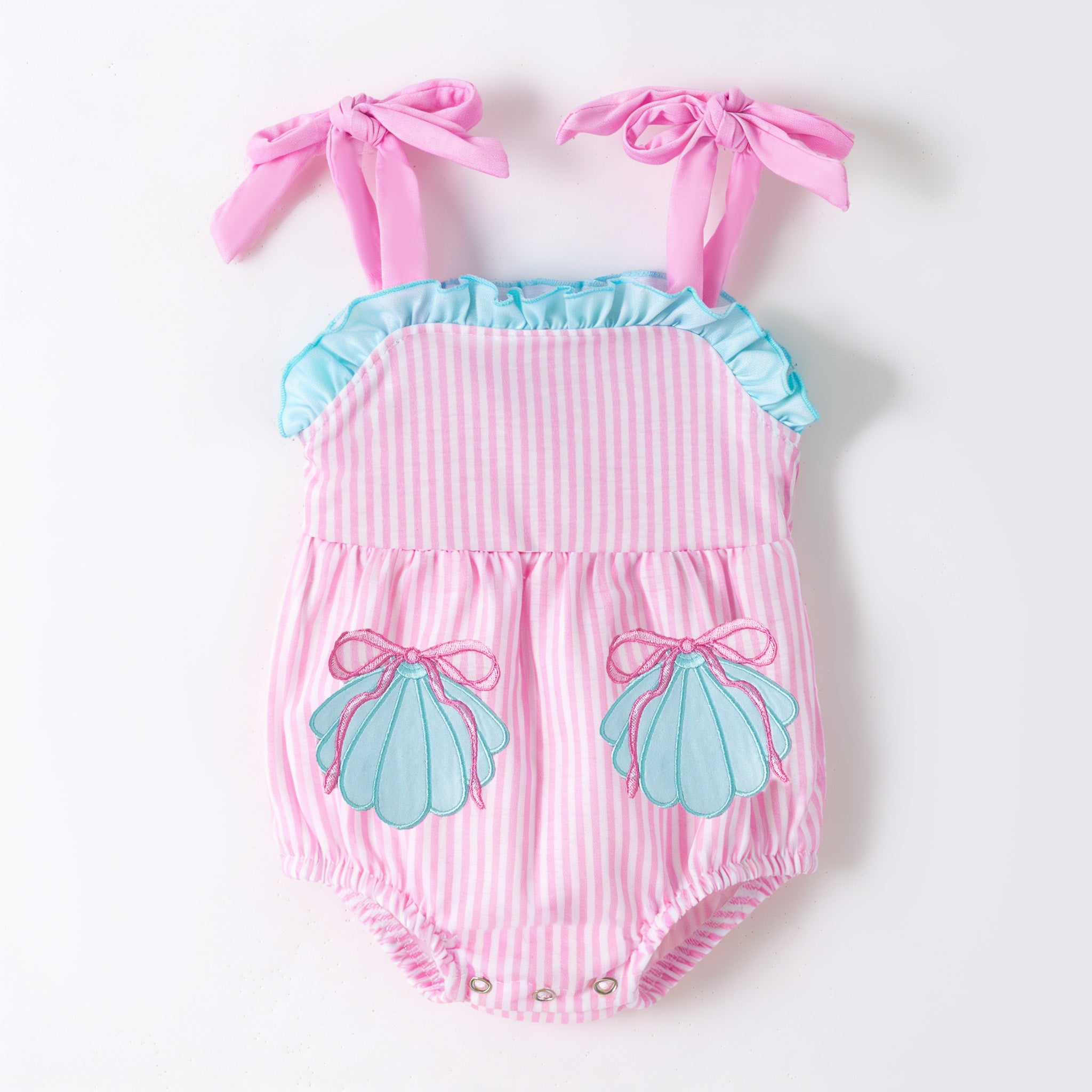 （Pre Order,Prepack Zone）Family Sea Shell Applique Dress&Romper（Mix Size）