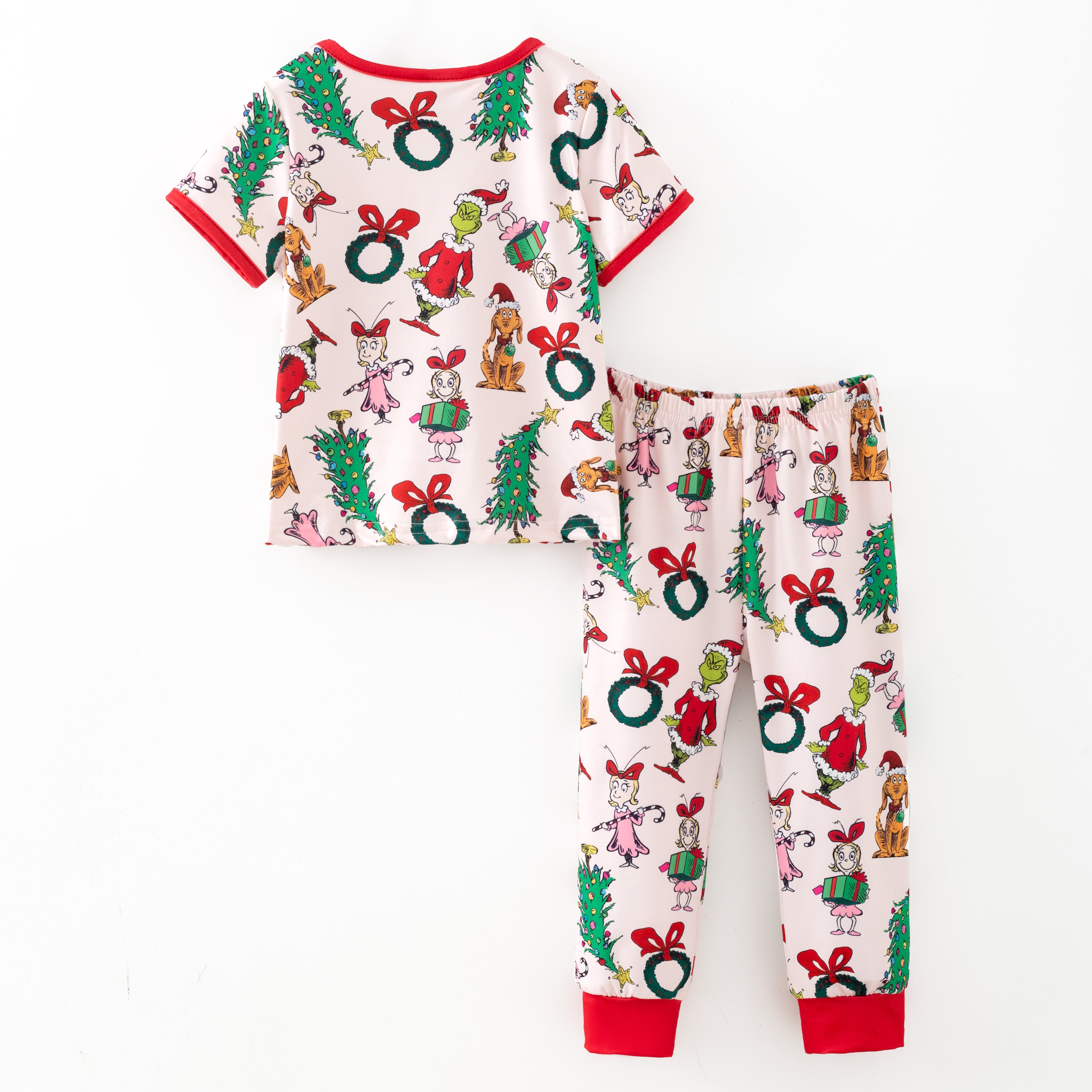 （Pre Order,Prepack Zone）Girls Christmas Cartoon Print Pajamas