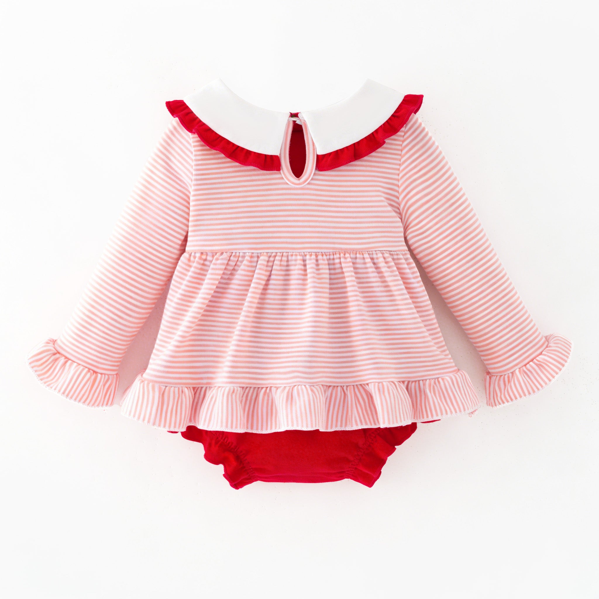 （In Stock）Toddler Girls Christmas Tree Embroidery Cotton Romper