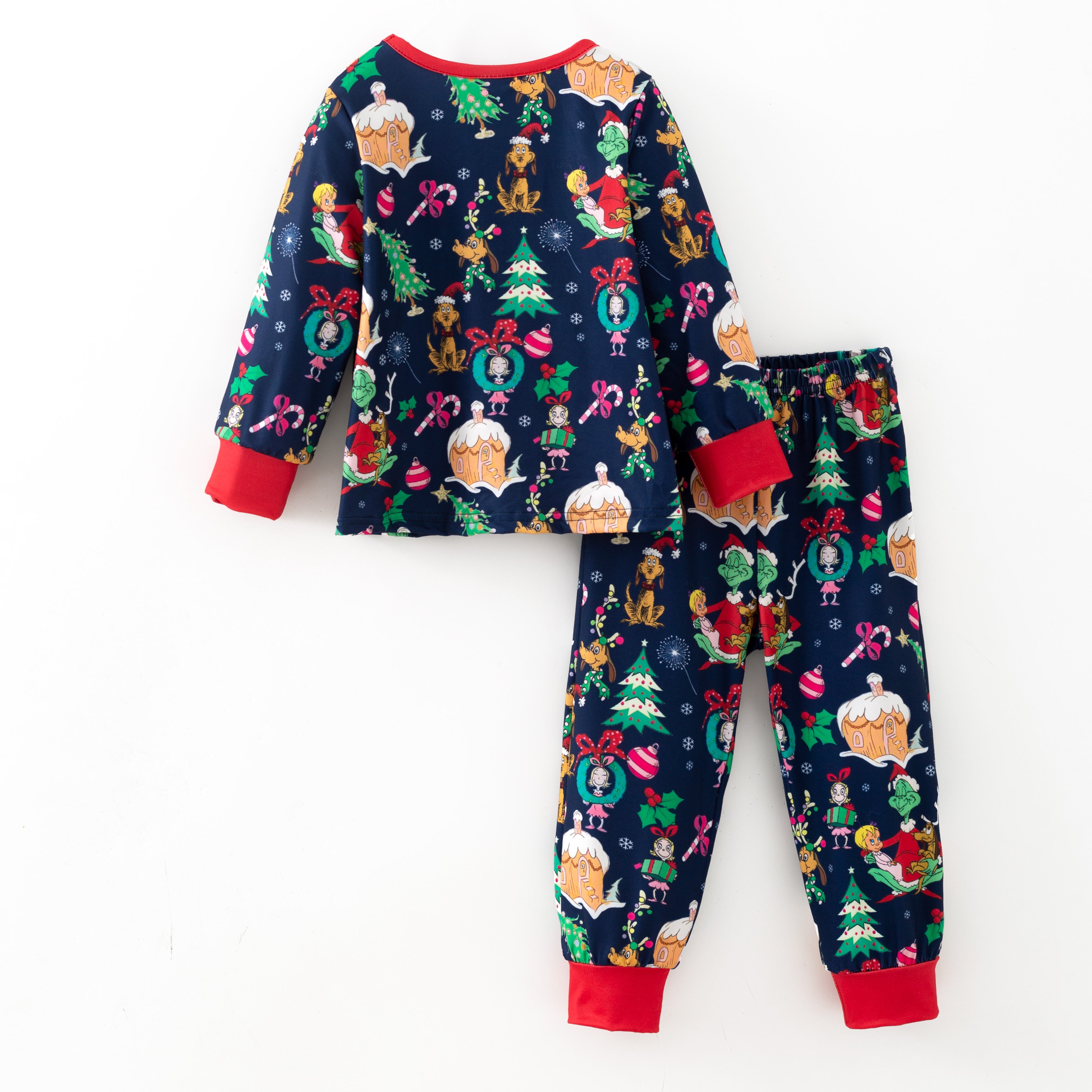（Pre Order,Prepack Zone）Girls Christmas Cartoon Print Pajamas