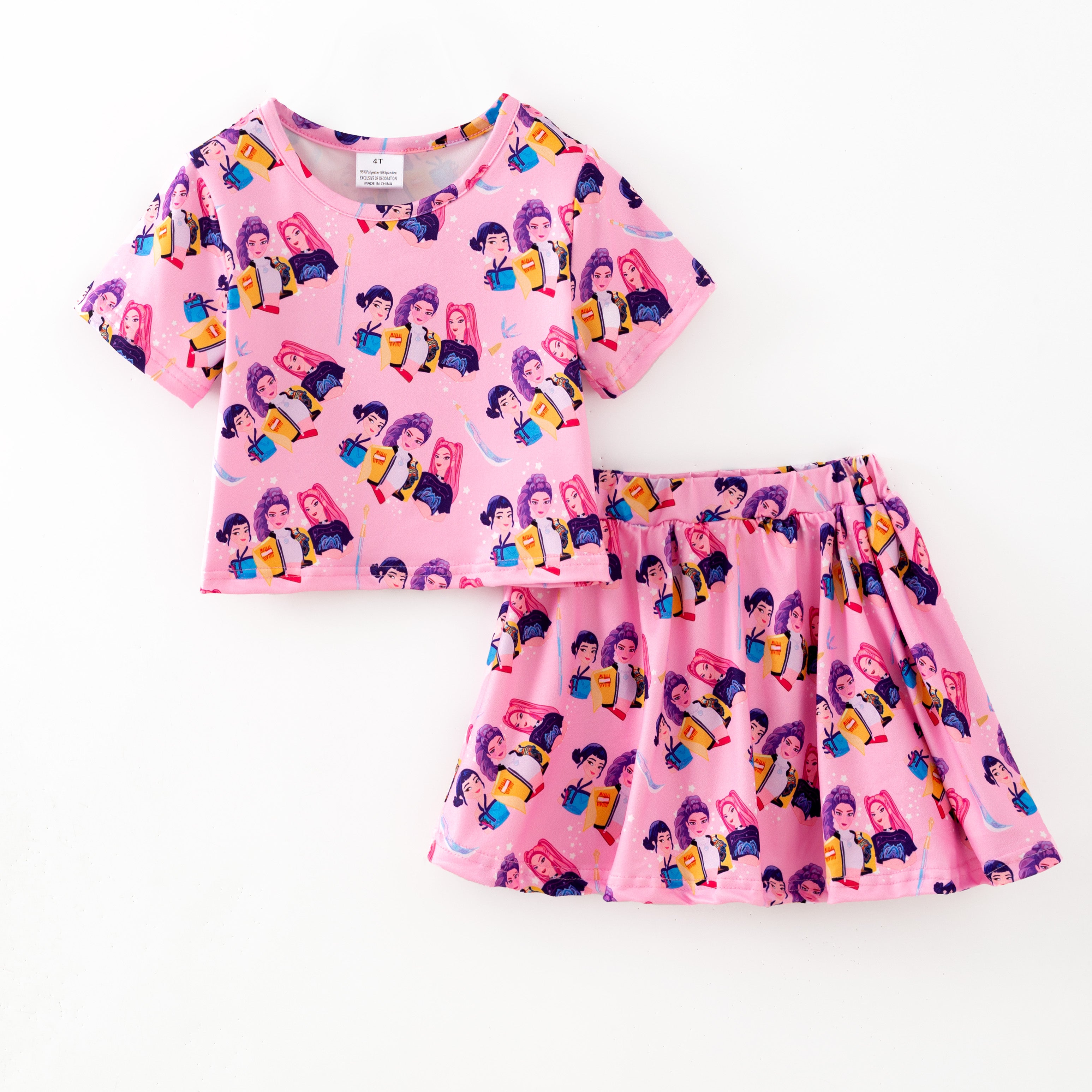 （Pre Order,Prepack Zone）Girls Movie Character Print Dress,Set&Top（Mix Size）
