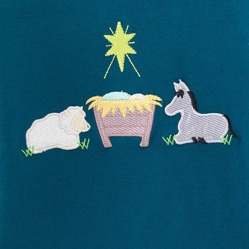 （In Stock）Boys Christmas Applique Cotton Top