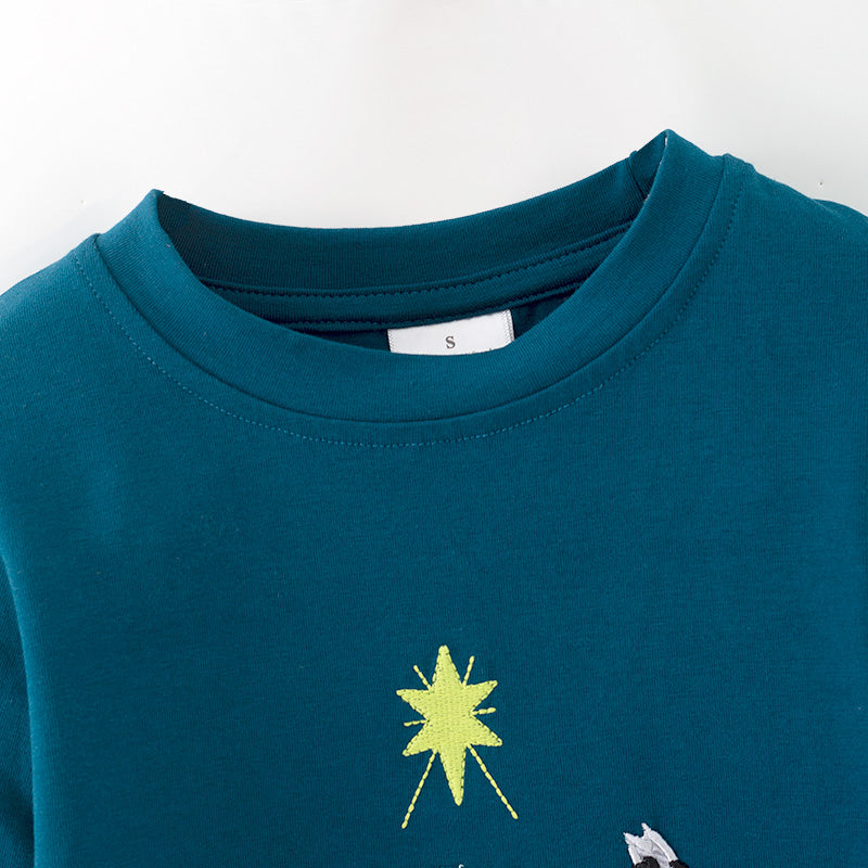 （In Stock）Boys Christmas Applique Cotton Top
