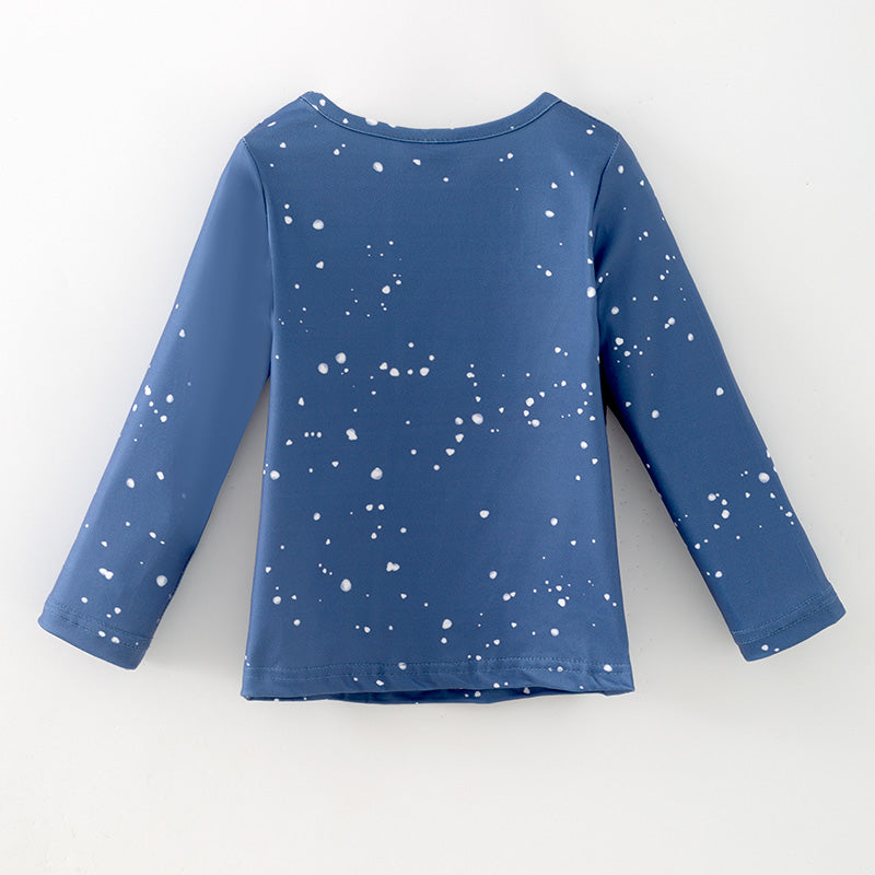 （In Stock）Girls Christmas Jesus Print Milk Silk Top