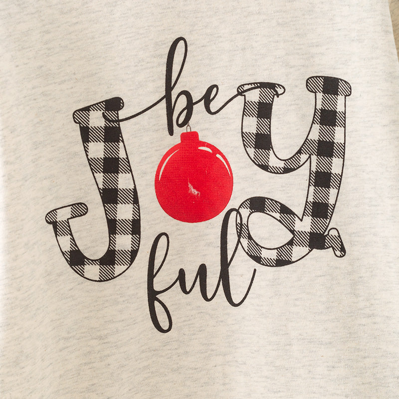 （In Stock）Girls Christmas Print Cotton Top Sequin Pants Set