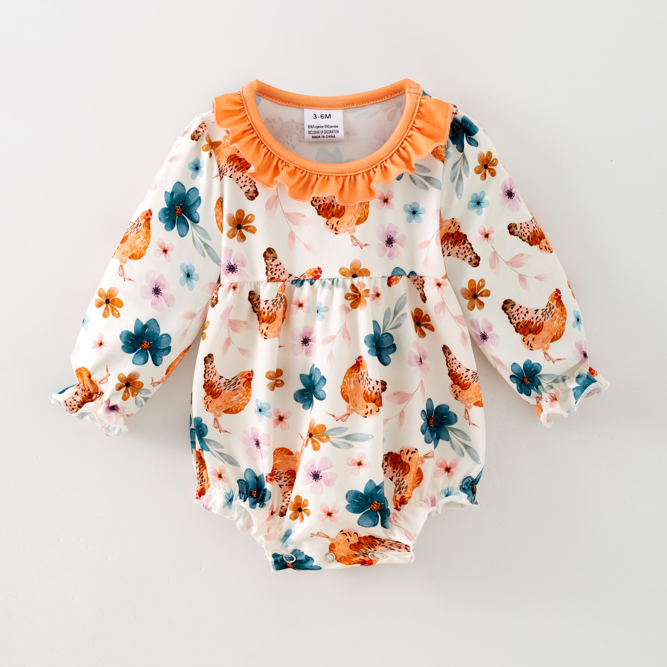 （Pre Order,Prepack Zone）Family Fall Chick Print Dress&Romper（Mix Size）