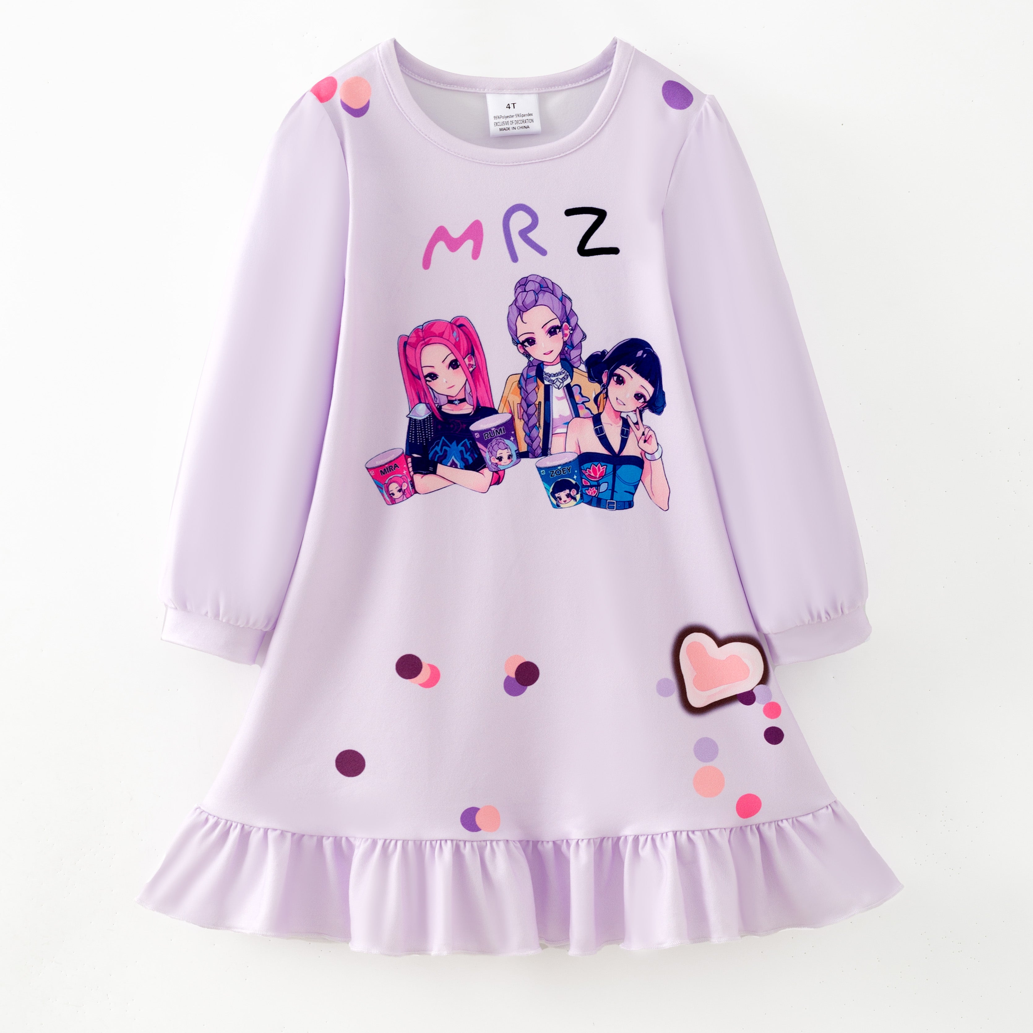（Pre Order,Prepack Zone）Girls Movie Character Print Pajamas Dress（Mix Size）