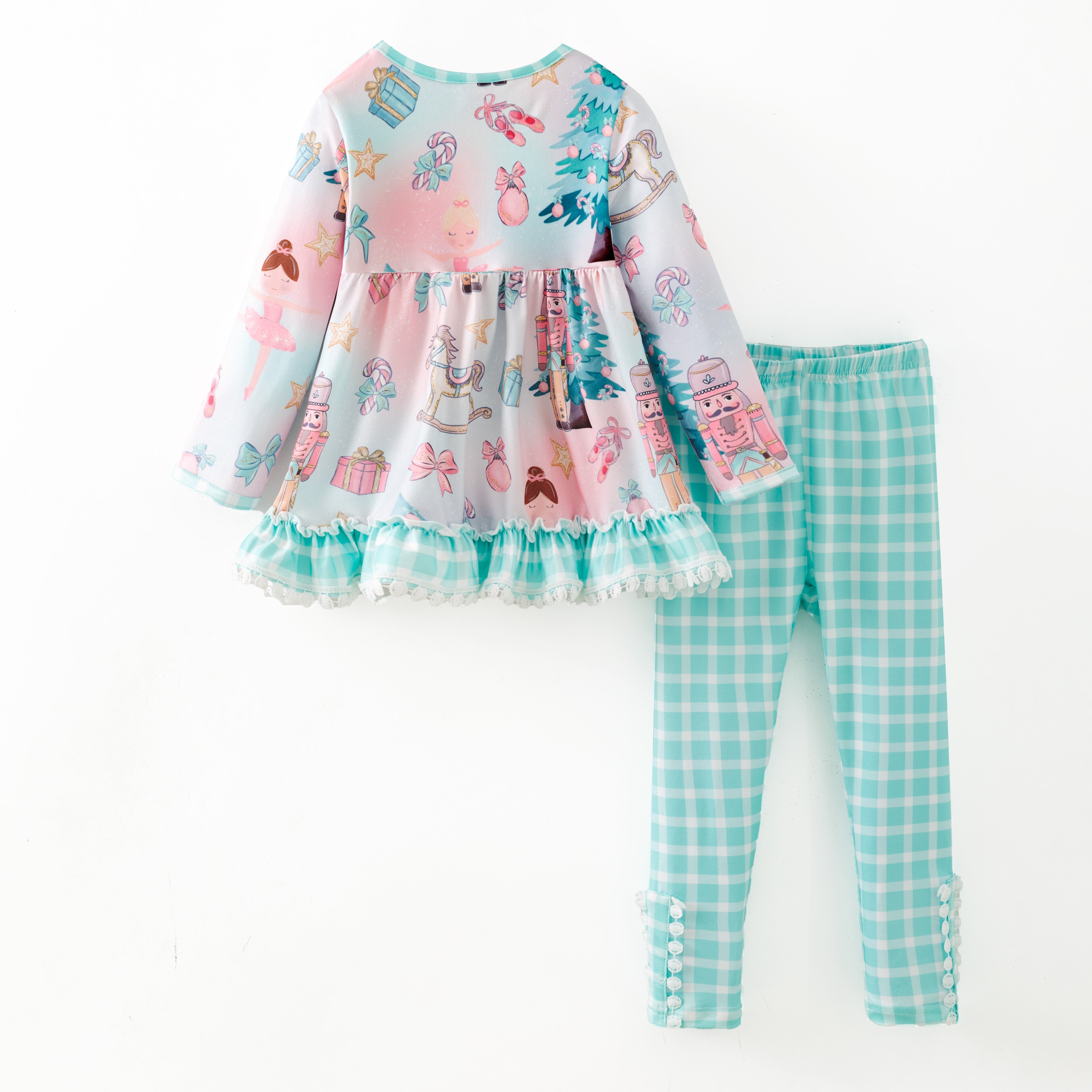 （Pre Order,Prepack Zone）Girls Christmas Cartoon Print Outfit Set（Mix Size）