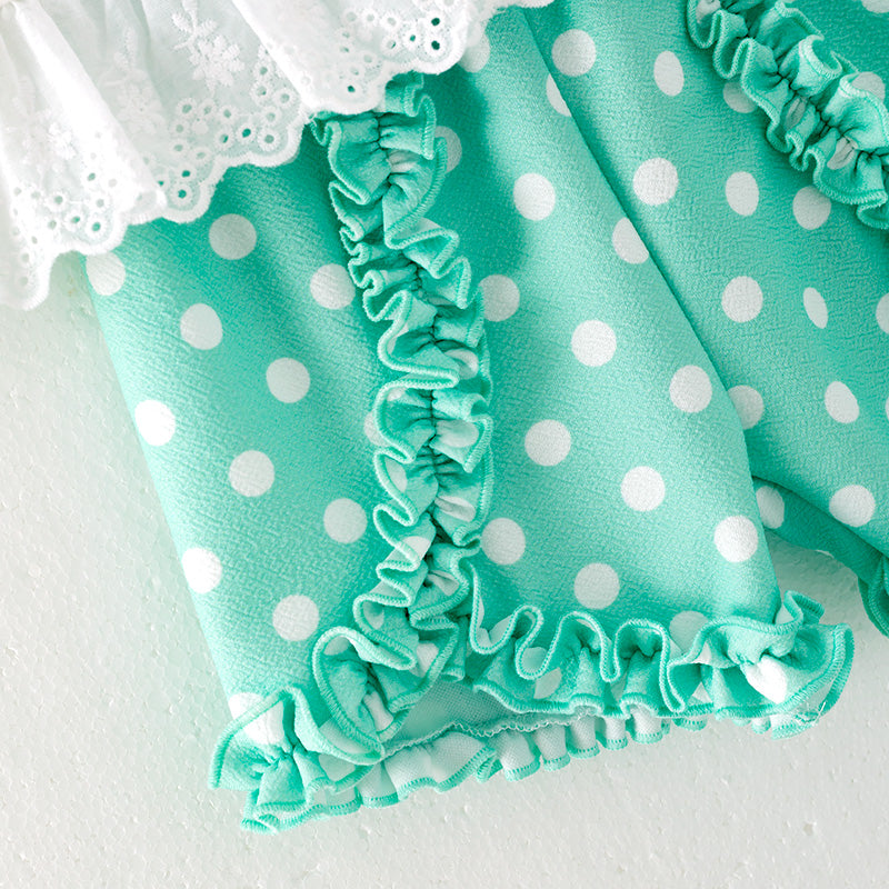 （In Stock）Girls Spring and Summer Ice Cream Applique Shorts Set