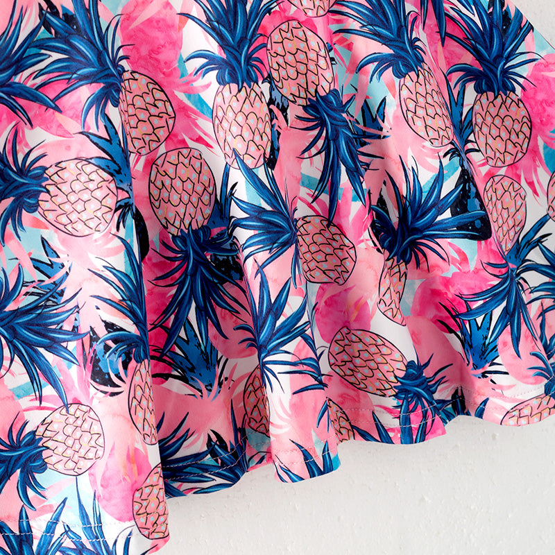 （In Stock）Girls Spring and Summer Pineapple Print Dress