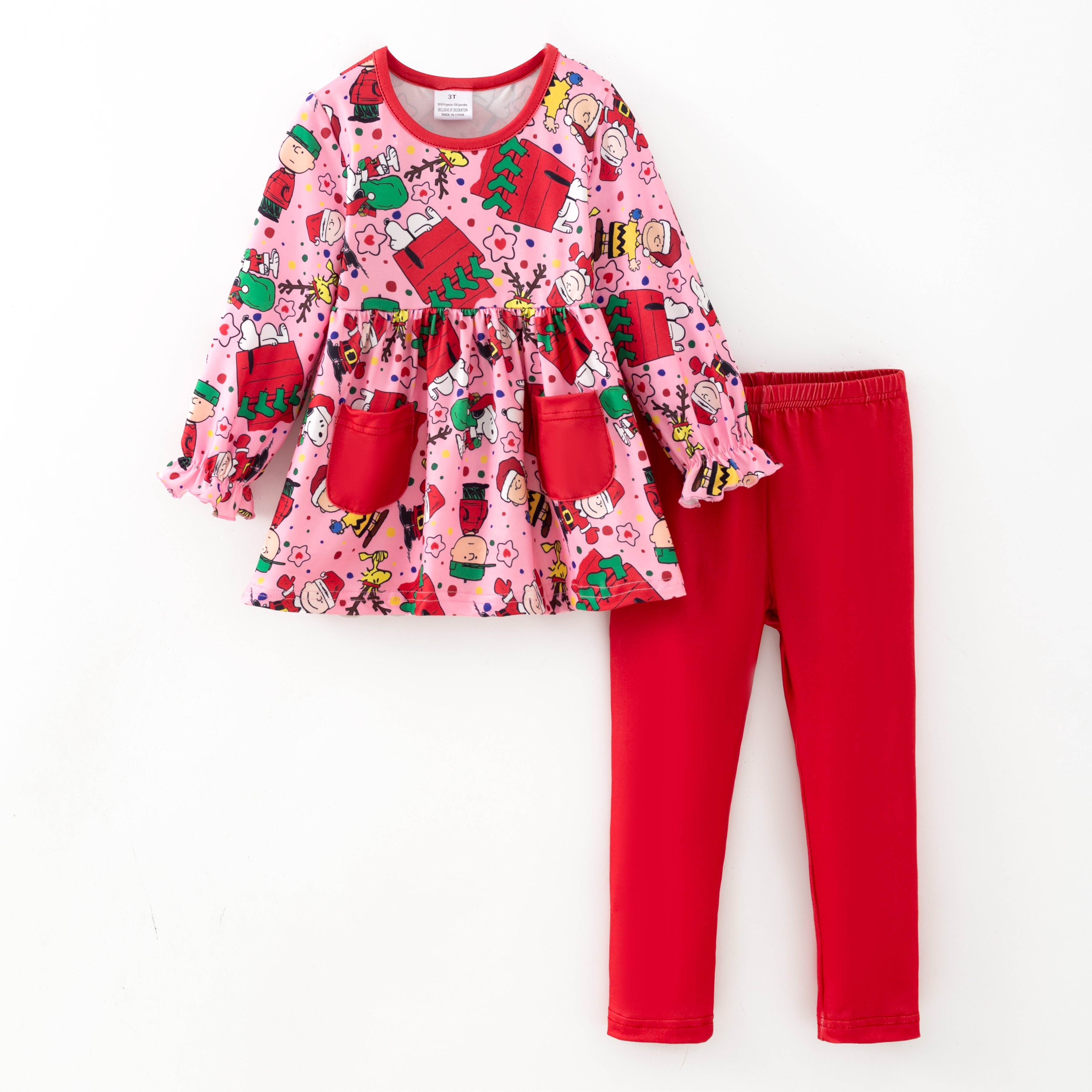 （Pre Order,Prepack Zone）Girls Christmas Print Outfit Set（Mix Size）
