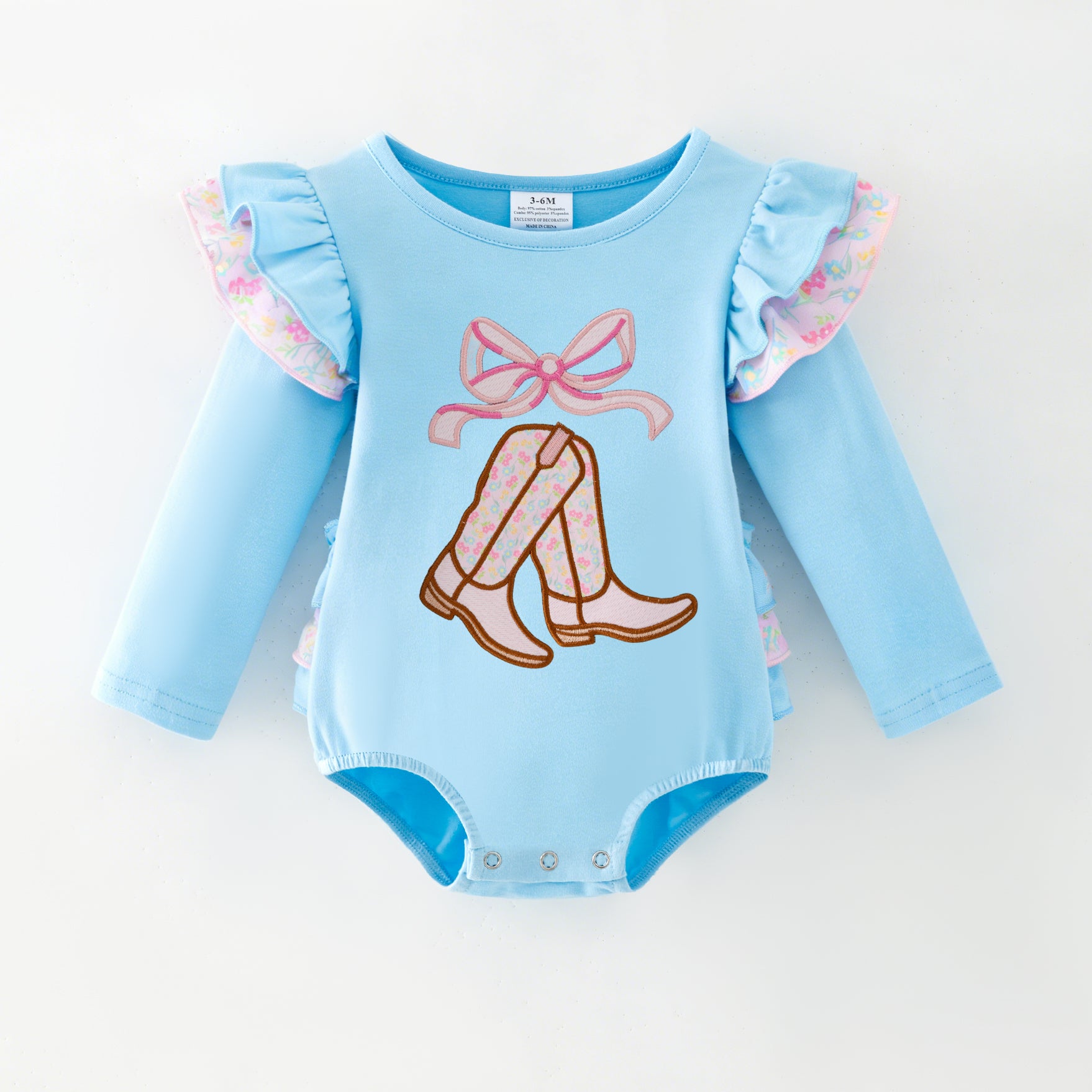 （In Stock）Sisters Fall Boots Applique Ruffle Outfit Set&Romper