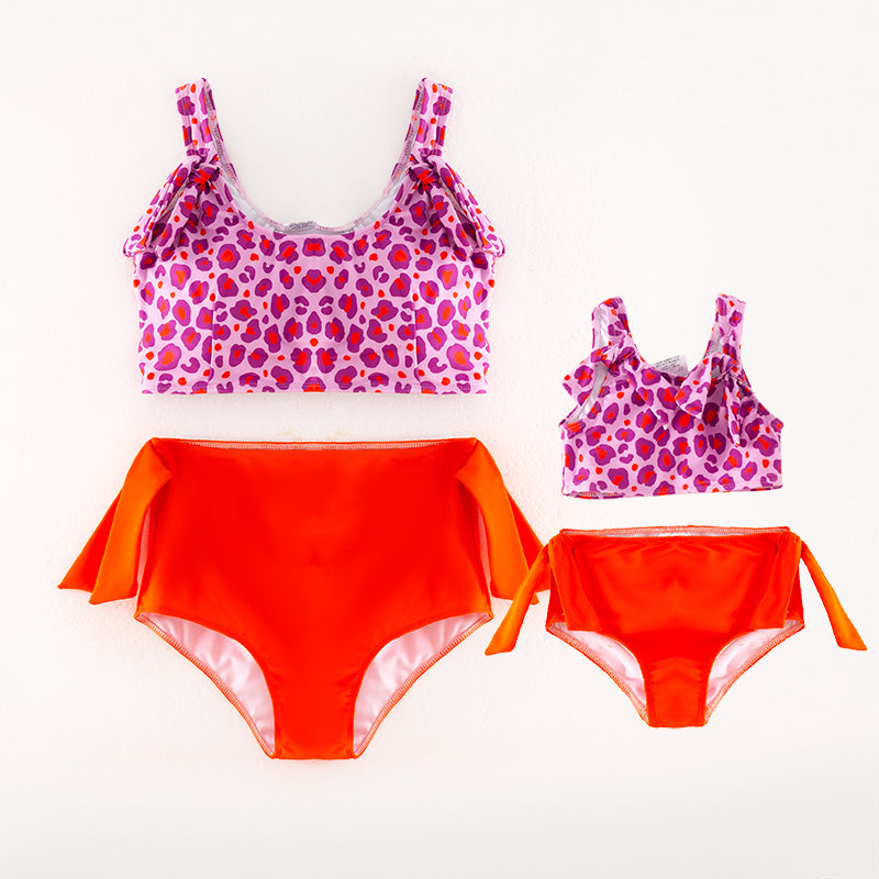 （In Stock）Mommy and Me Summer Leopard Print Swimsuit