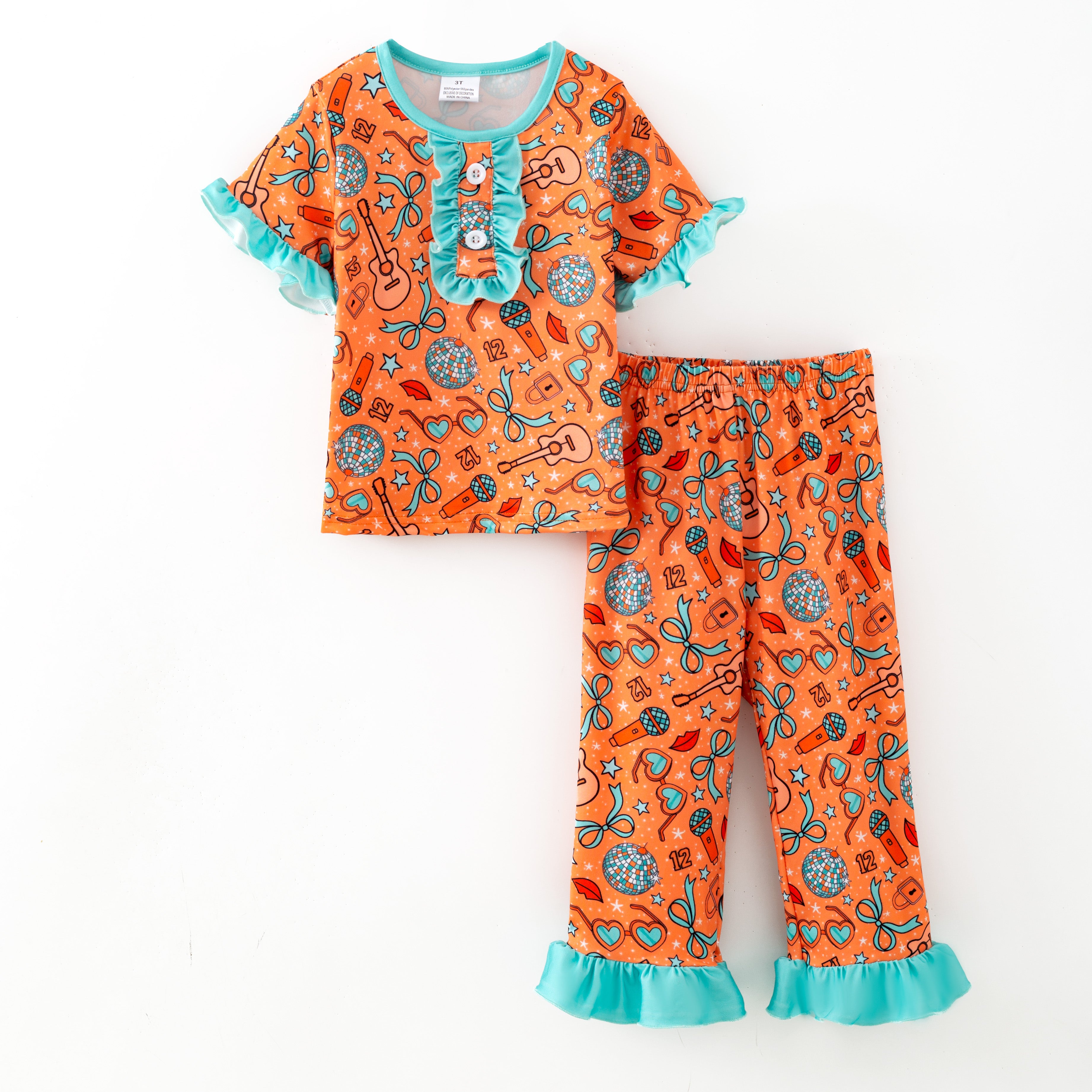 （Pre Order,Prepack Zone）Girls TS Print Pajamas&Set（Mix Size）