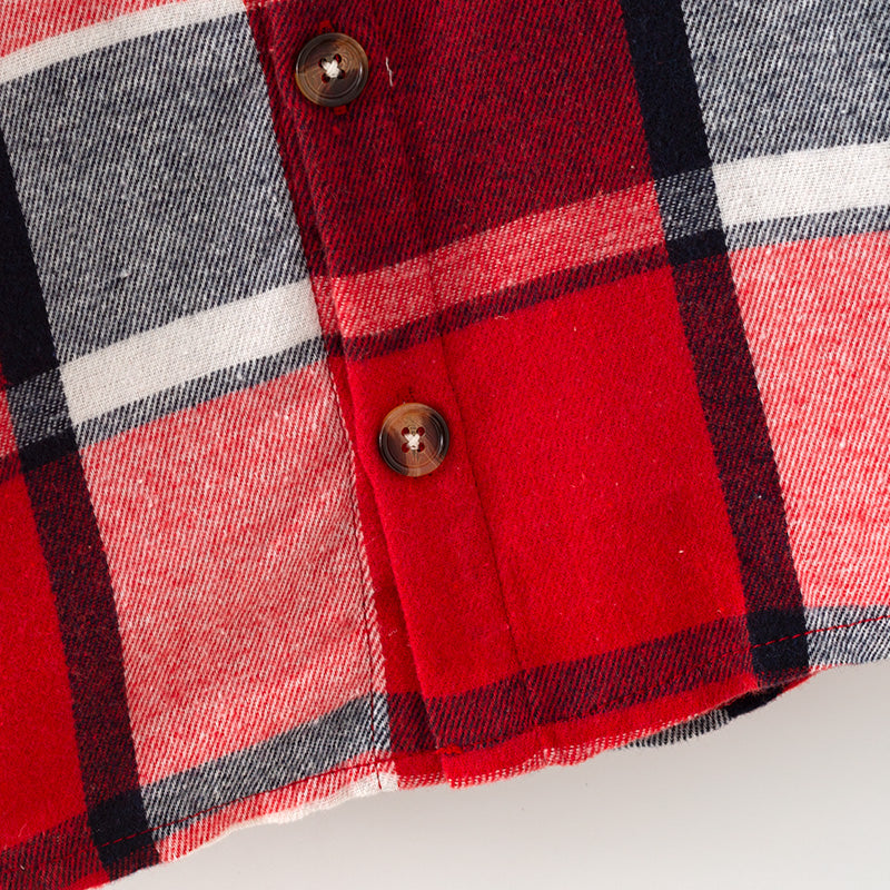 （In Stock）Boys Christmas Red Plaid Shirt