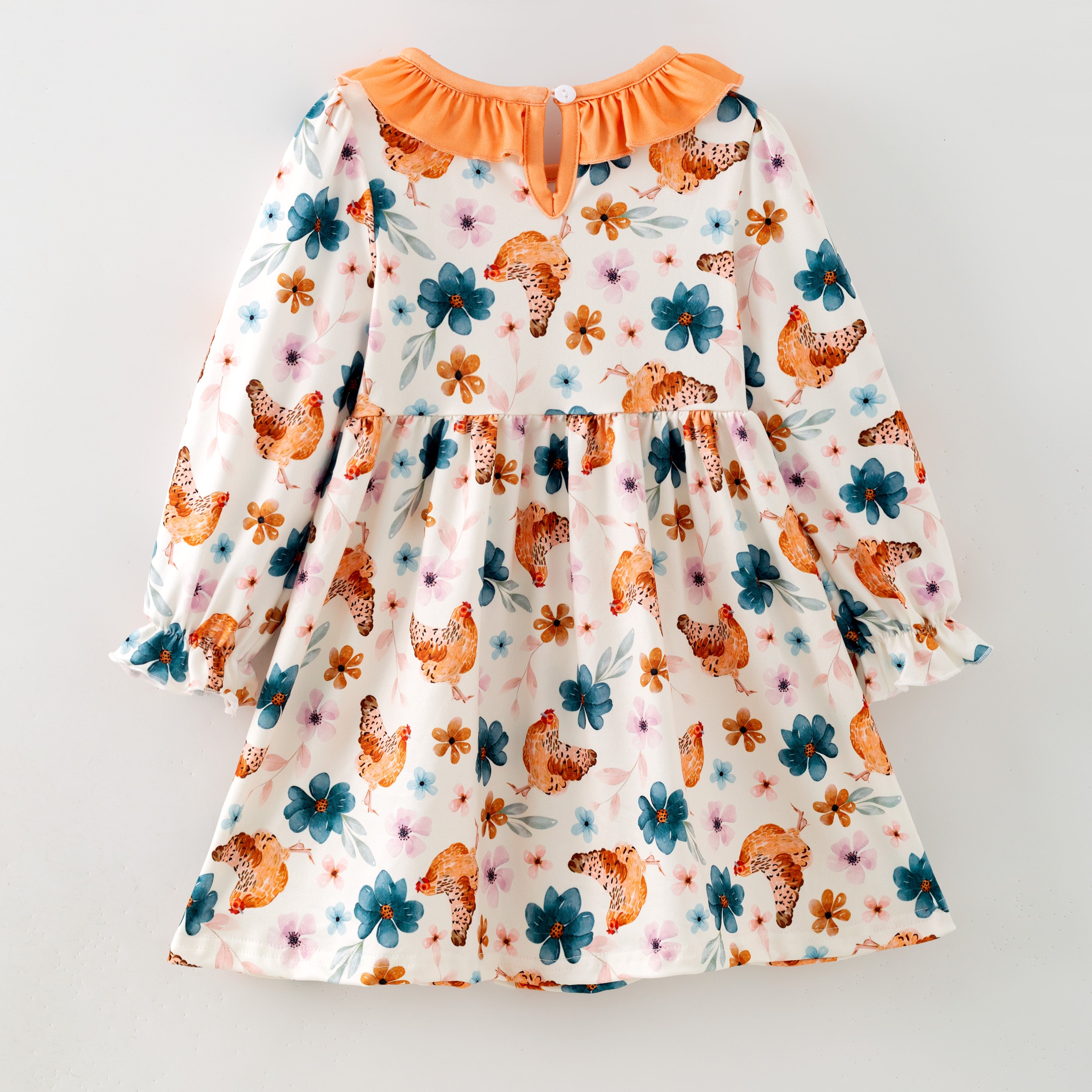 （Pre Order,Prepack Zone）Family Fall Chick Print Dress&Romper（Mix Size）