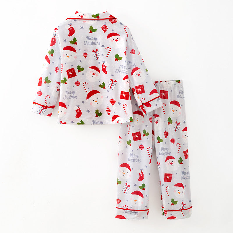 （In Stock）Boys Christmas Snowman Print Pajamas