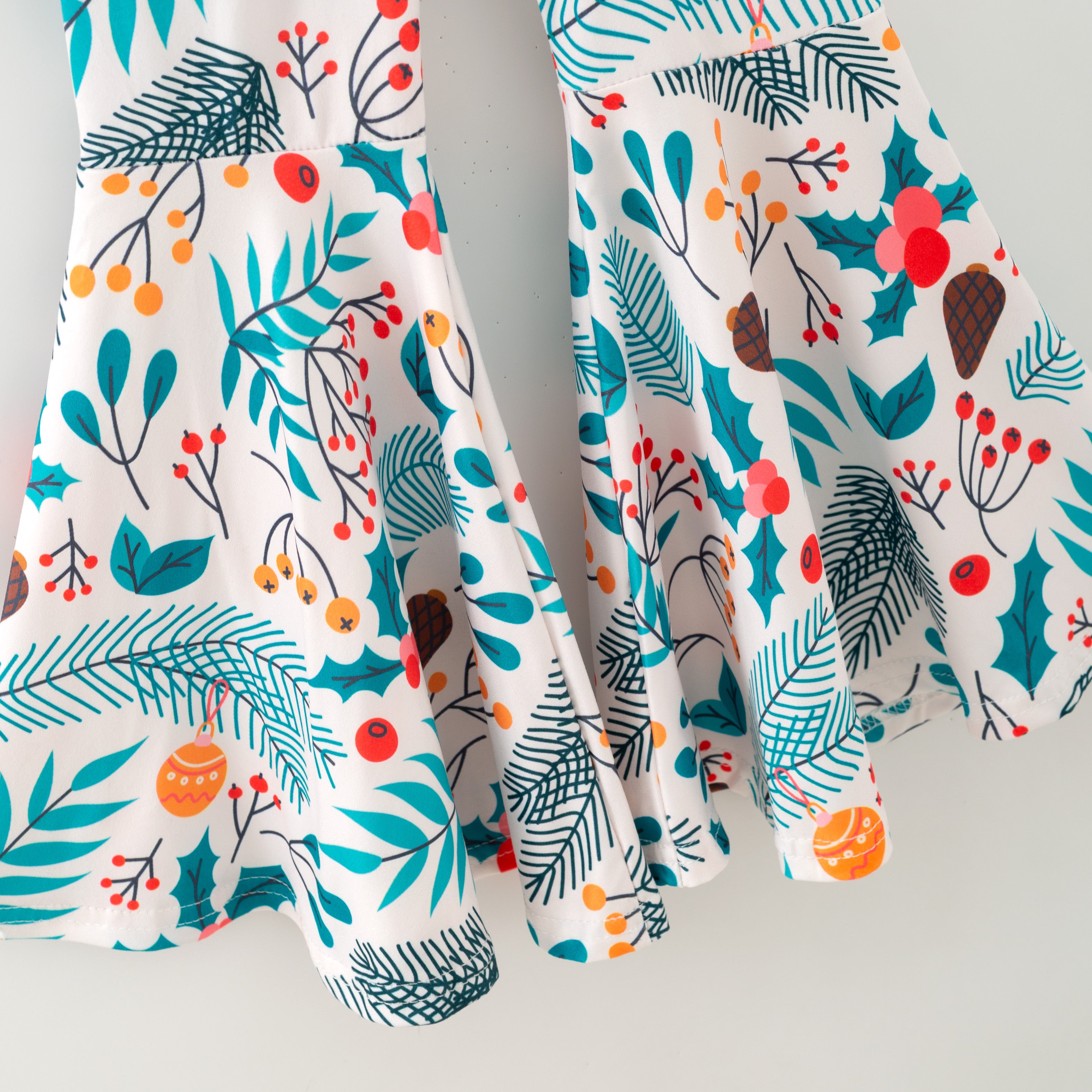 （In Stock）Girls Fall&Winter Turquoise Cotton Top Floral Print Pants Set