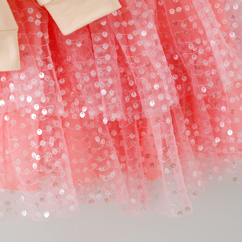 （In Stock）Girls Christmas Tree Print Tulle Skirt Set