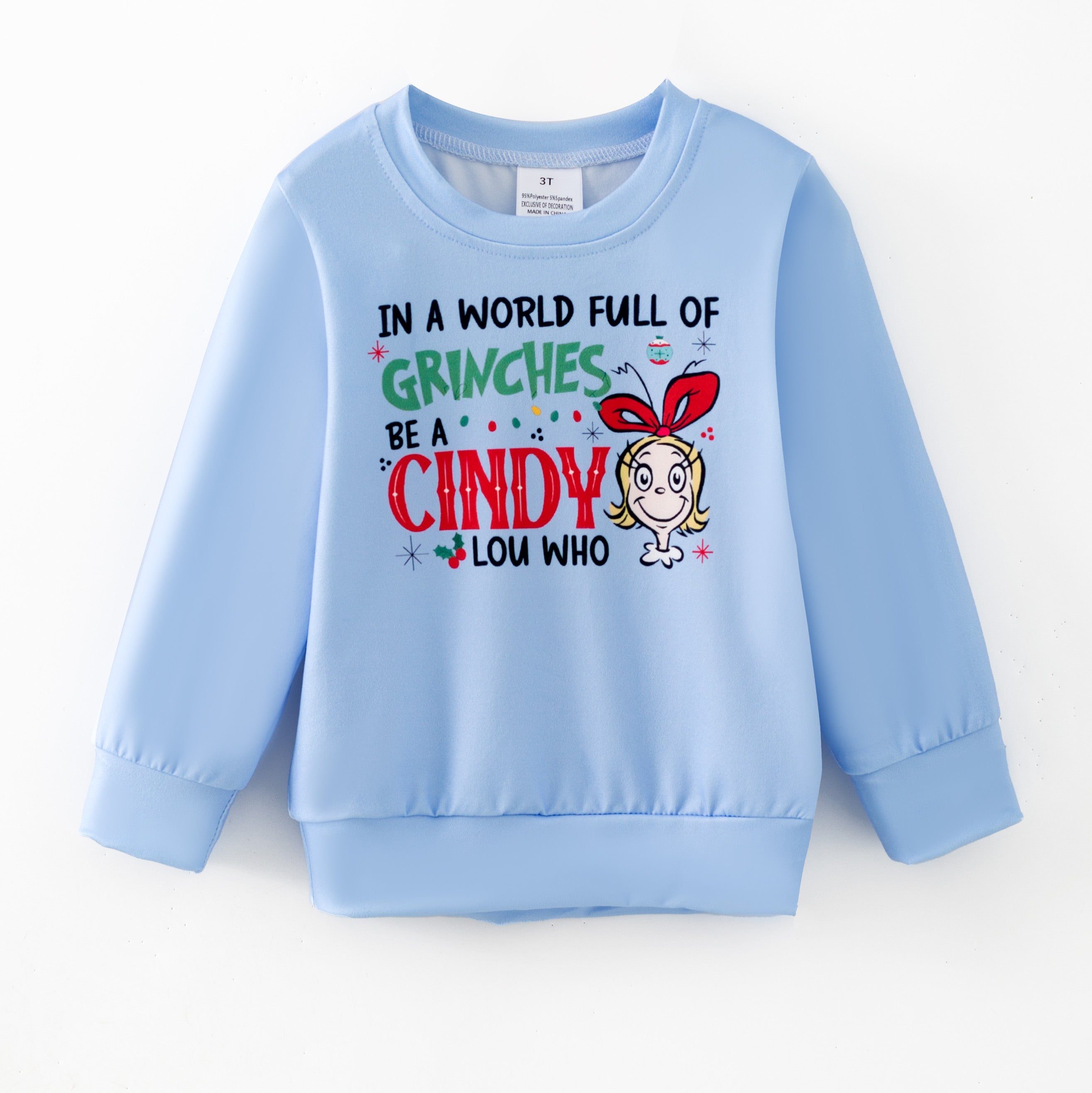 （Pre Order,Prepack Zone）Girls Christmas Print Sweatshirt（Mix Size）