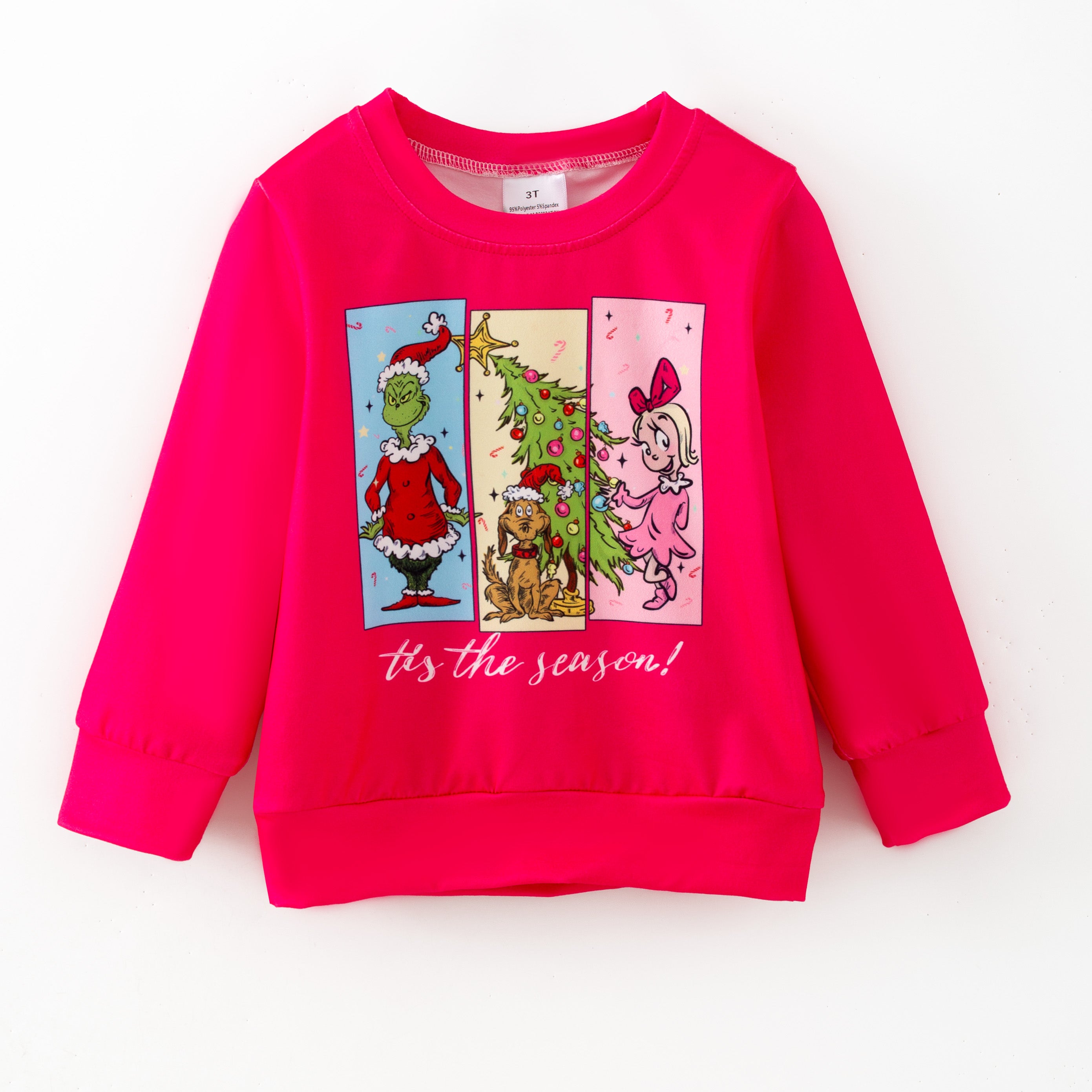 （Pre Order,Prepack Zone）Girls Christmas Print Sweatshirt（Mix Size）