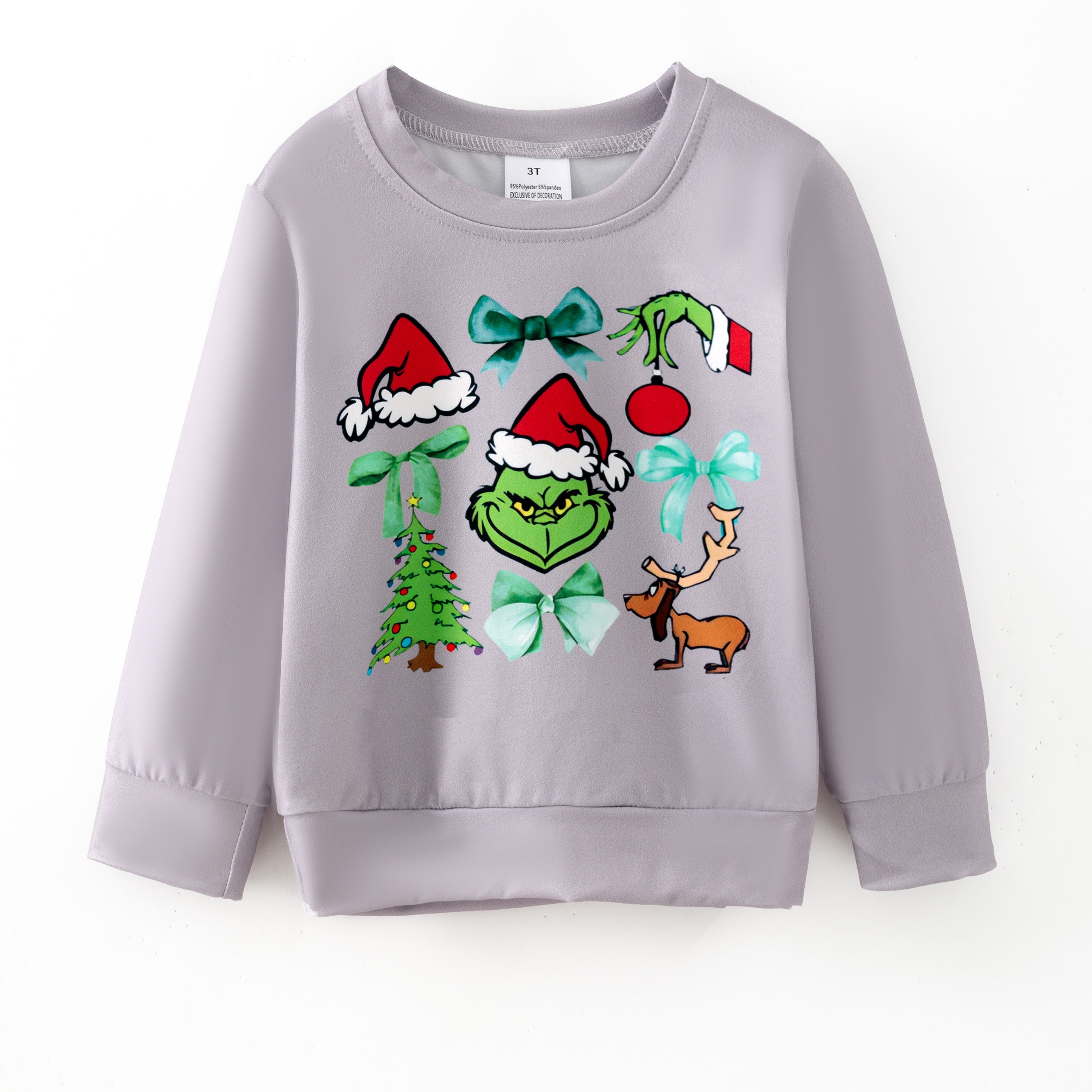 （Pre Order,Prepack Zone）Girls Christmas Print Sweatshirt（Mix Size）