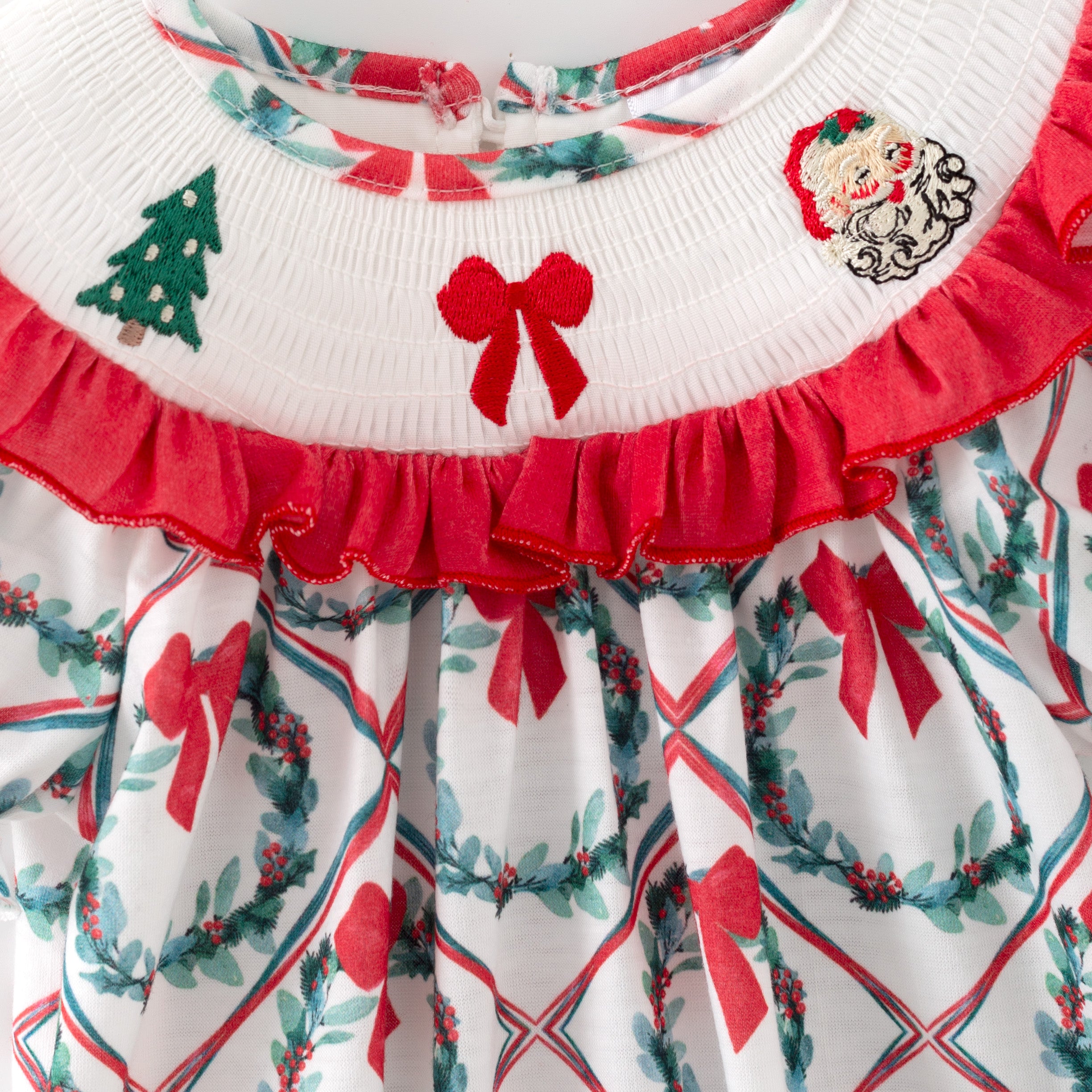 （Pre Order,Prepack Zone）Family Christmas Embroidery Dress&Romper（Mix Size）