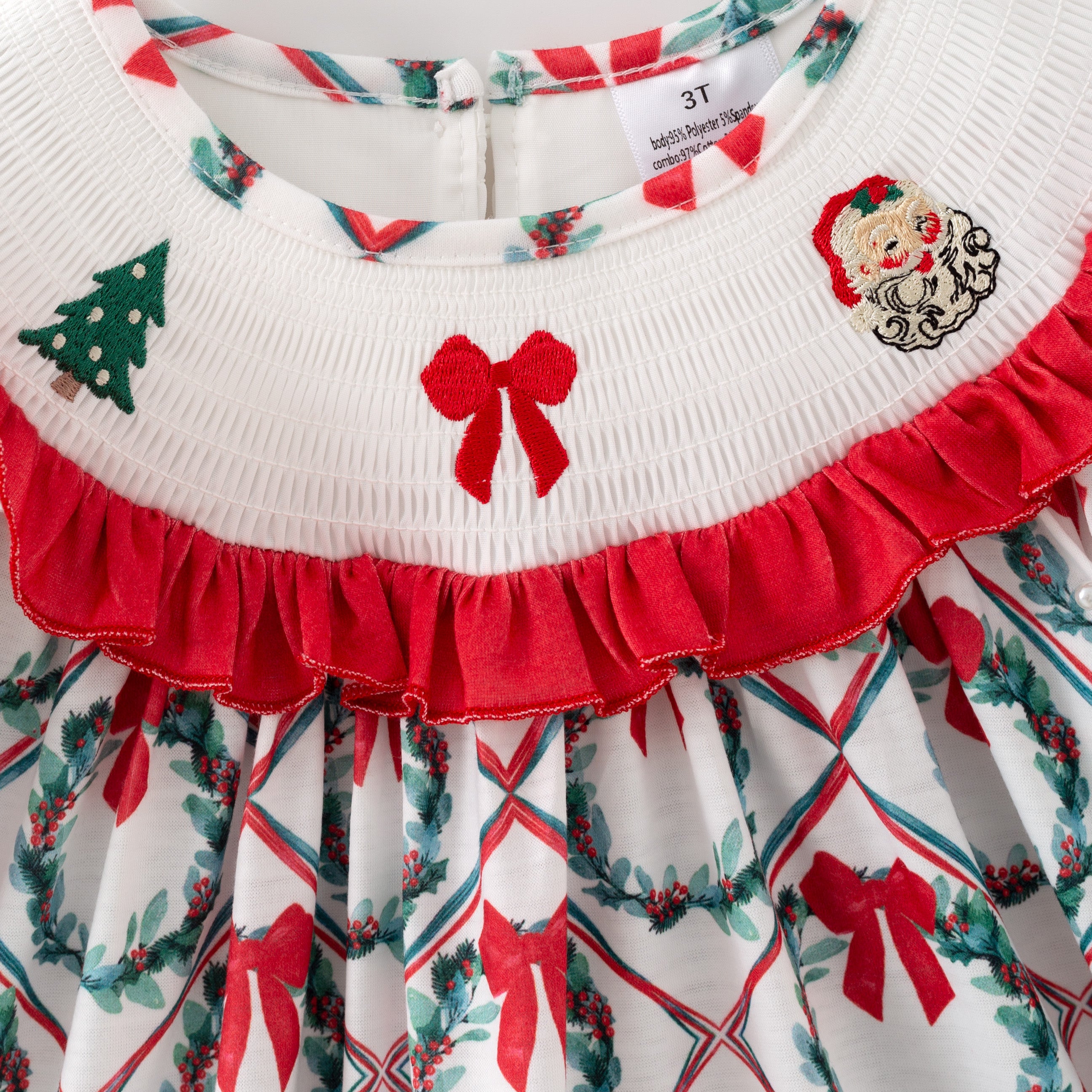 （Pre Order,Prepack Zone）Family Christmas Embroidery Dress&Romper（Mix Size）
