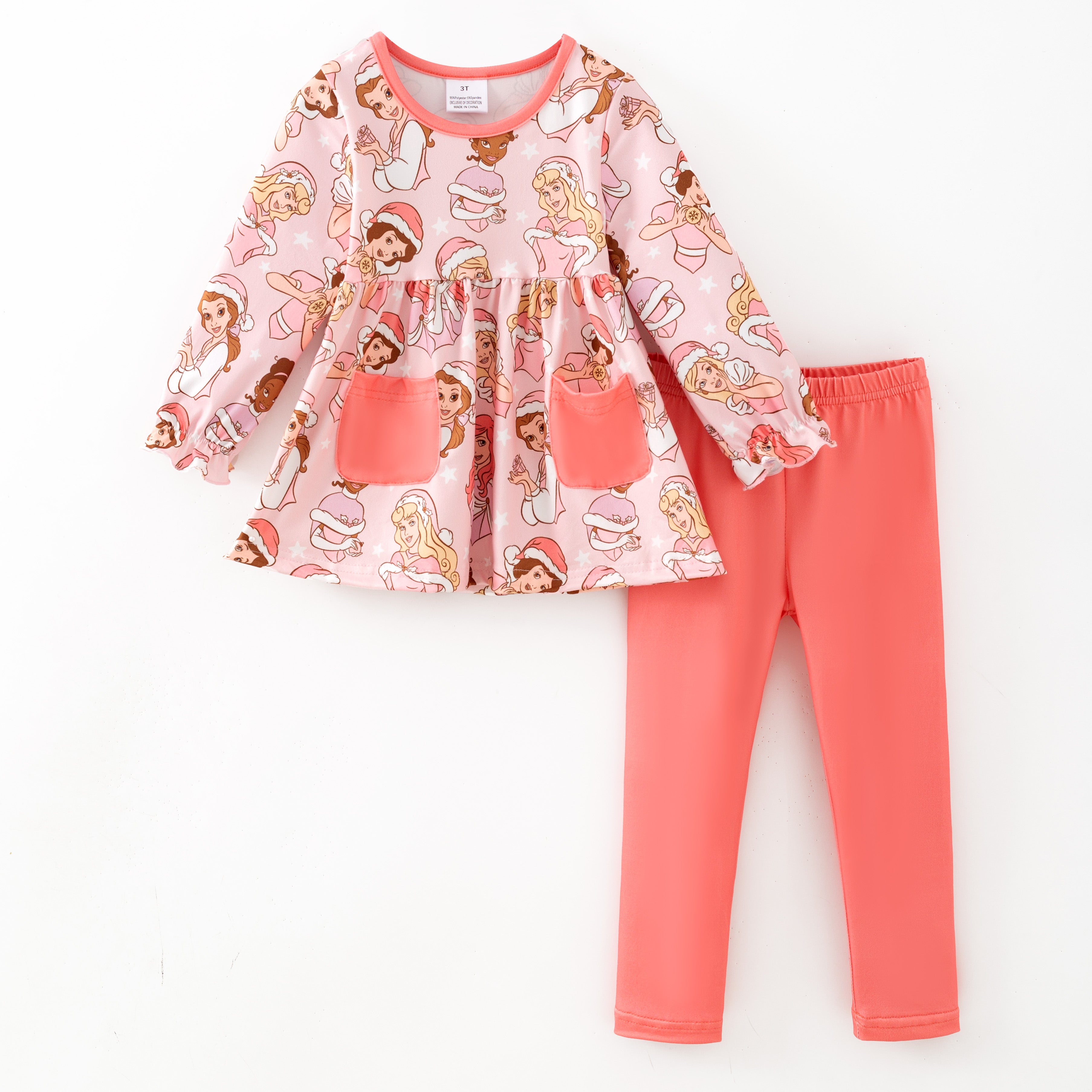 （Pre Order,Prepack Zone）Girls Christmas Print Outfit Set（Mix Size）