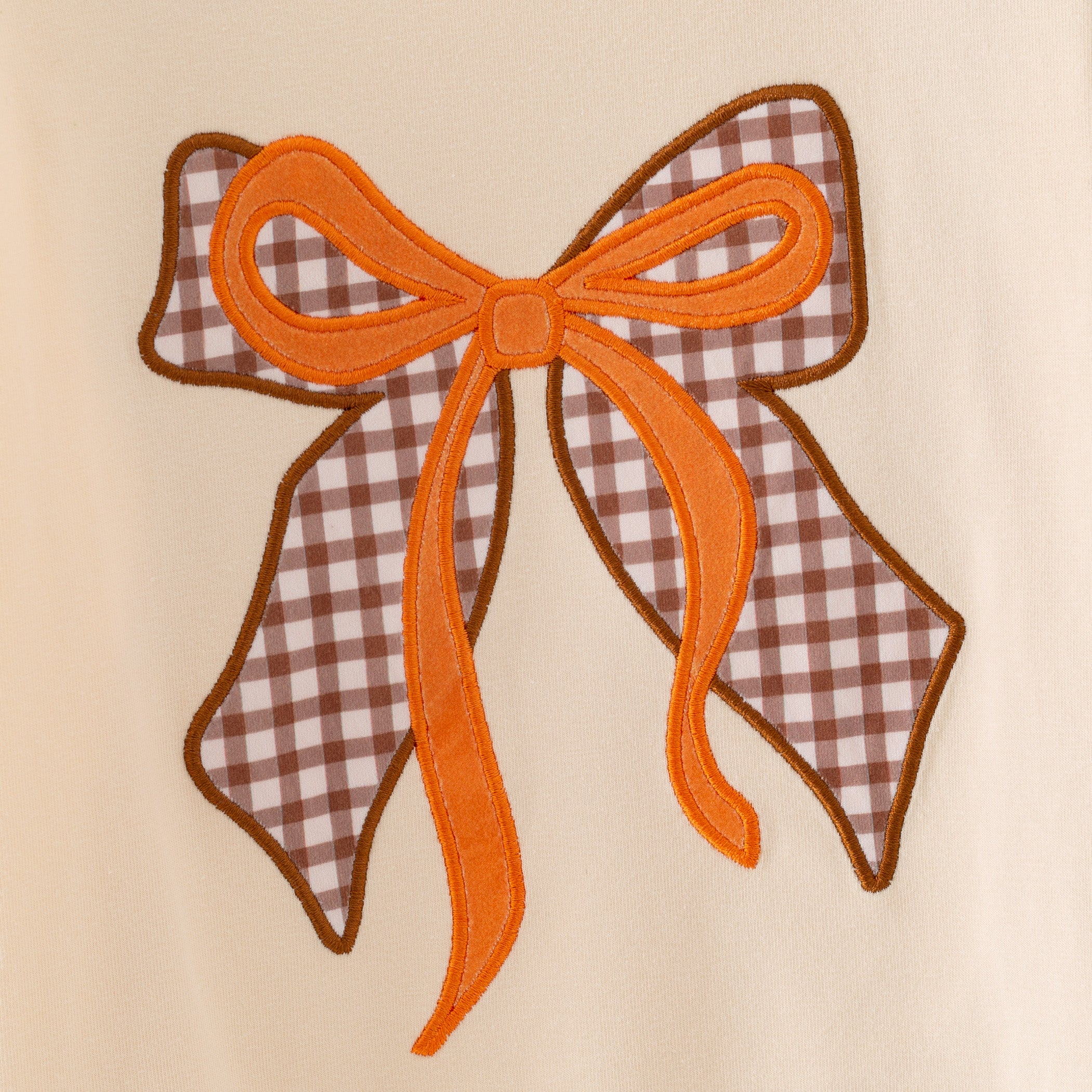 （In Stock）Girls Fall Bow Applique Ruffle Sweatshirt Set