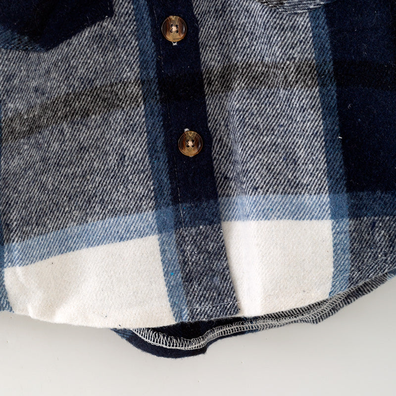 （In Stock）Girls Fall&Winter Plaid Shirt Jacket
