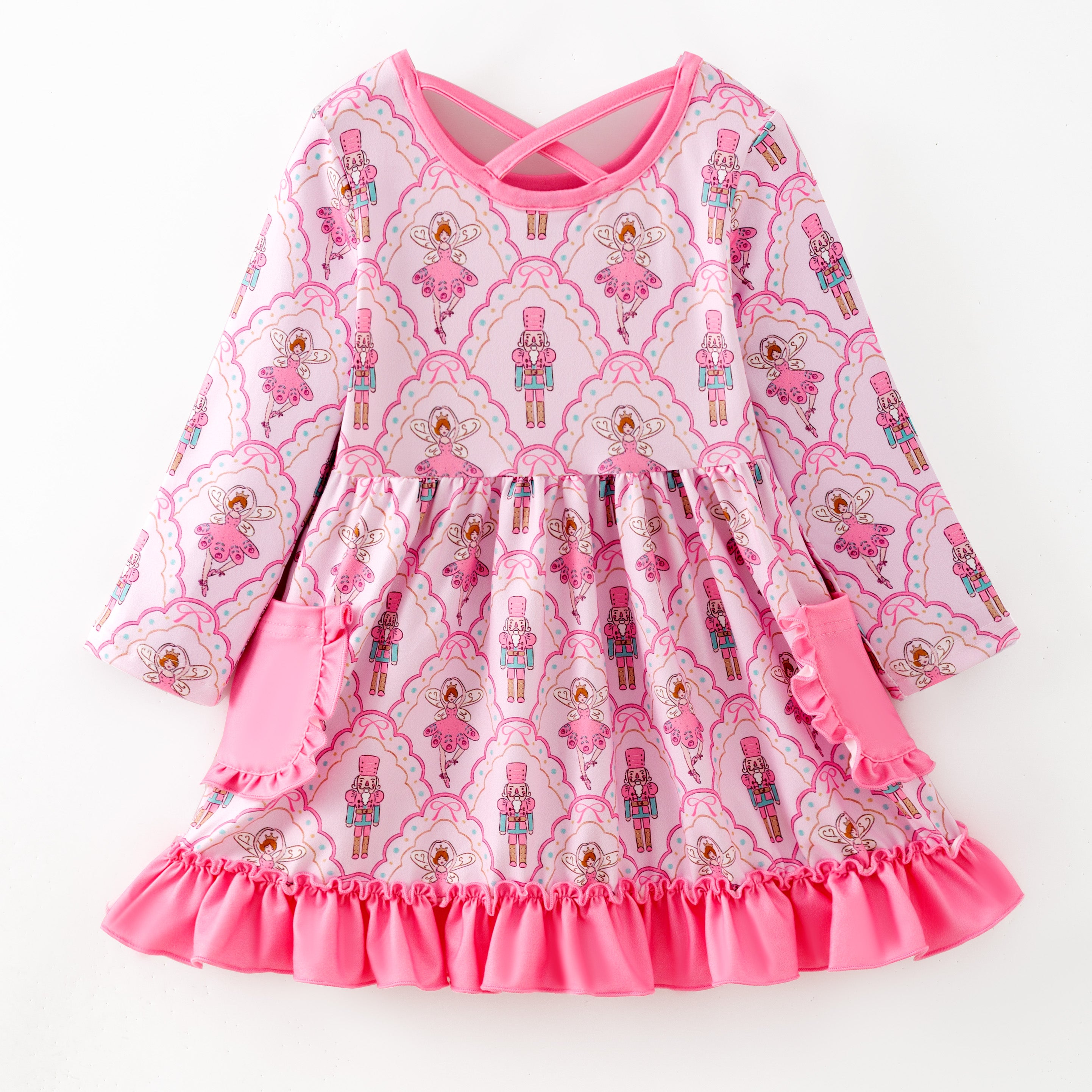 （Pre Order,Prepack Zone）Girls Christmas Print Dress（Mix Size）