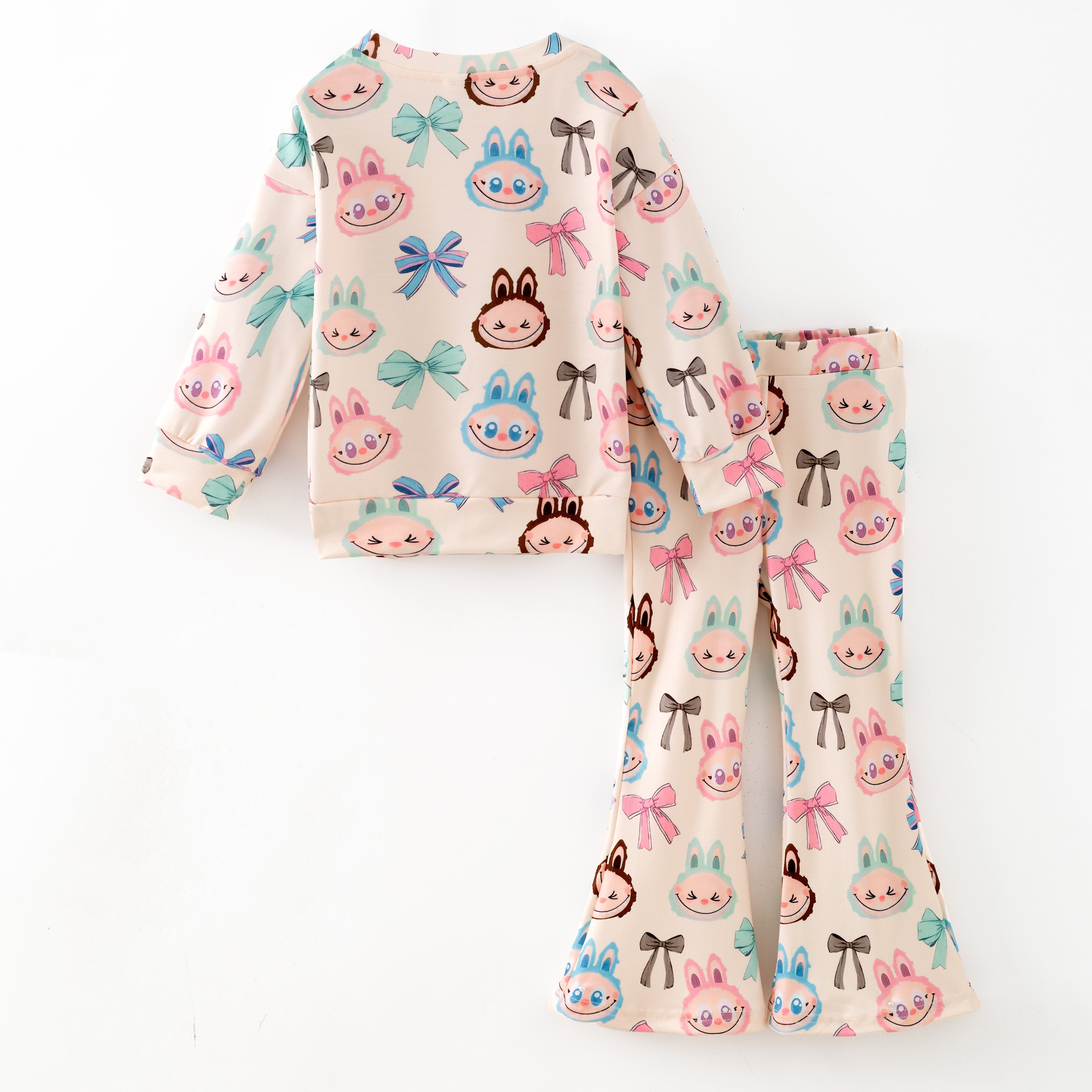 （Pre Order,Prepack Zone）Girls Cartoon LBB Print Sweatshirt Set（Mix Size）