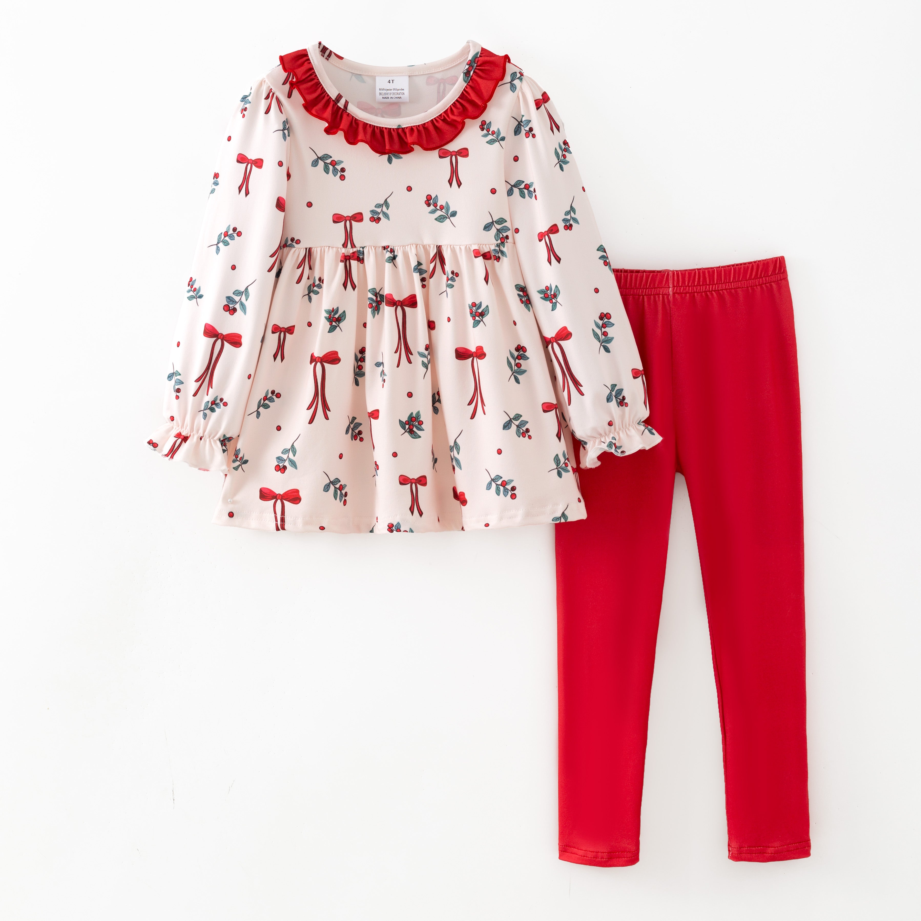 （Pre Order,Prepack Zone）Girls Christmas Print Set（Mix Size）