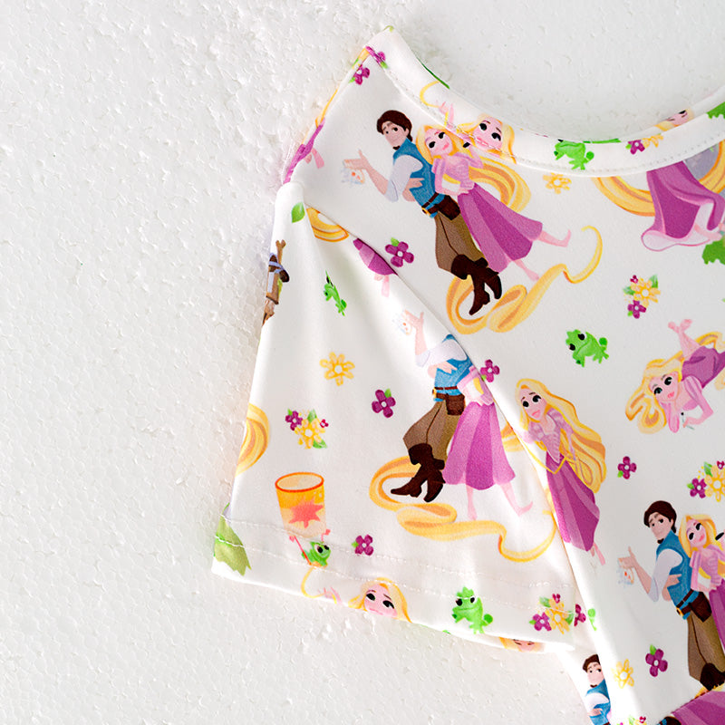 （In Stock）Girls Spring and Summer Princess Print Dress