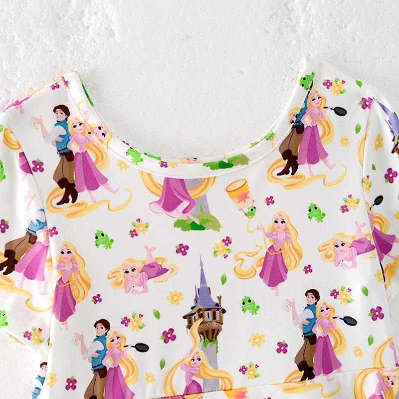 （In Stock）Girls Spring and Summer Princess Print Dress
