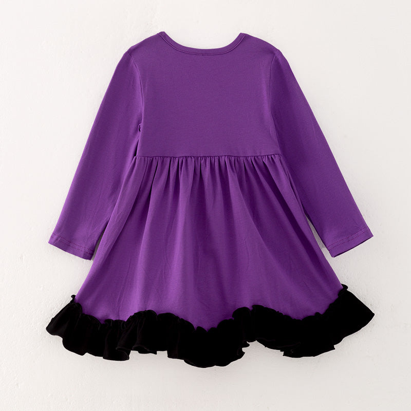 （In Stock E31-1-2）Girls Halloween Applique Cotton Dress