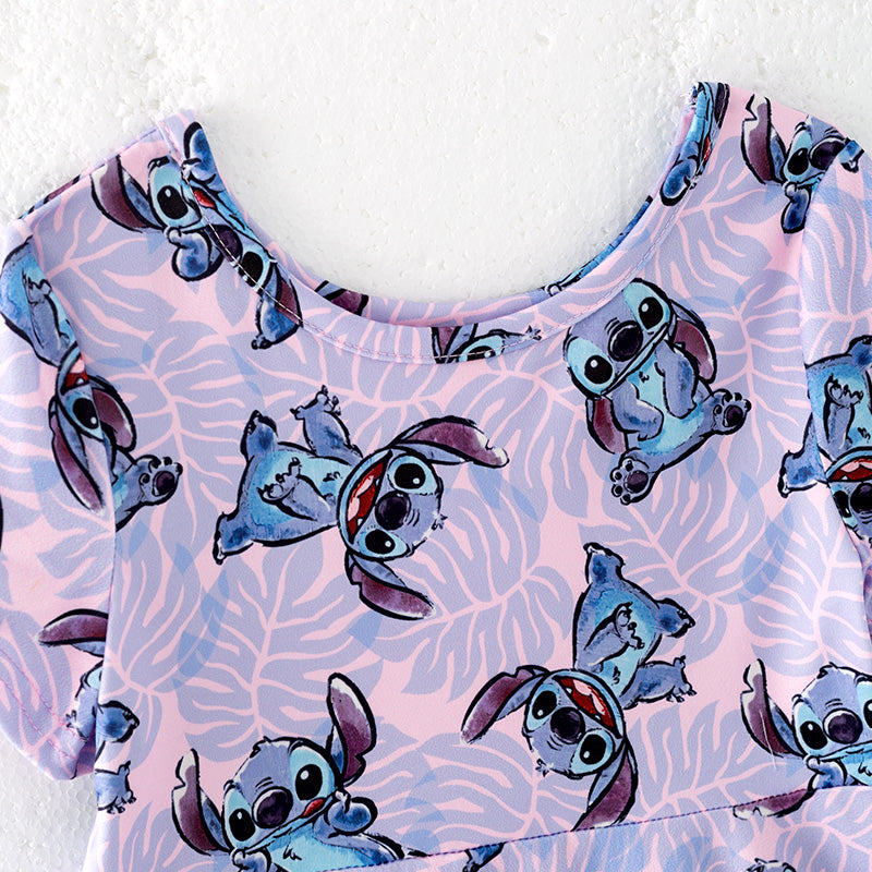 （In Stock）Girls Spring and Summer Cartoon Print Dress