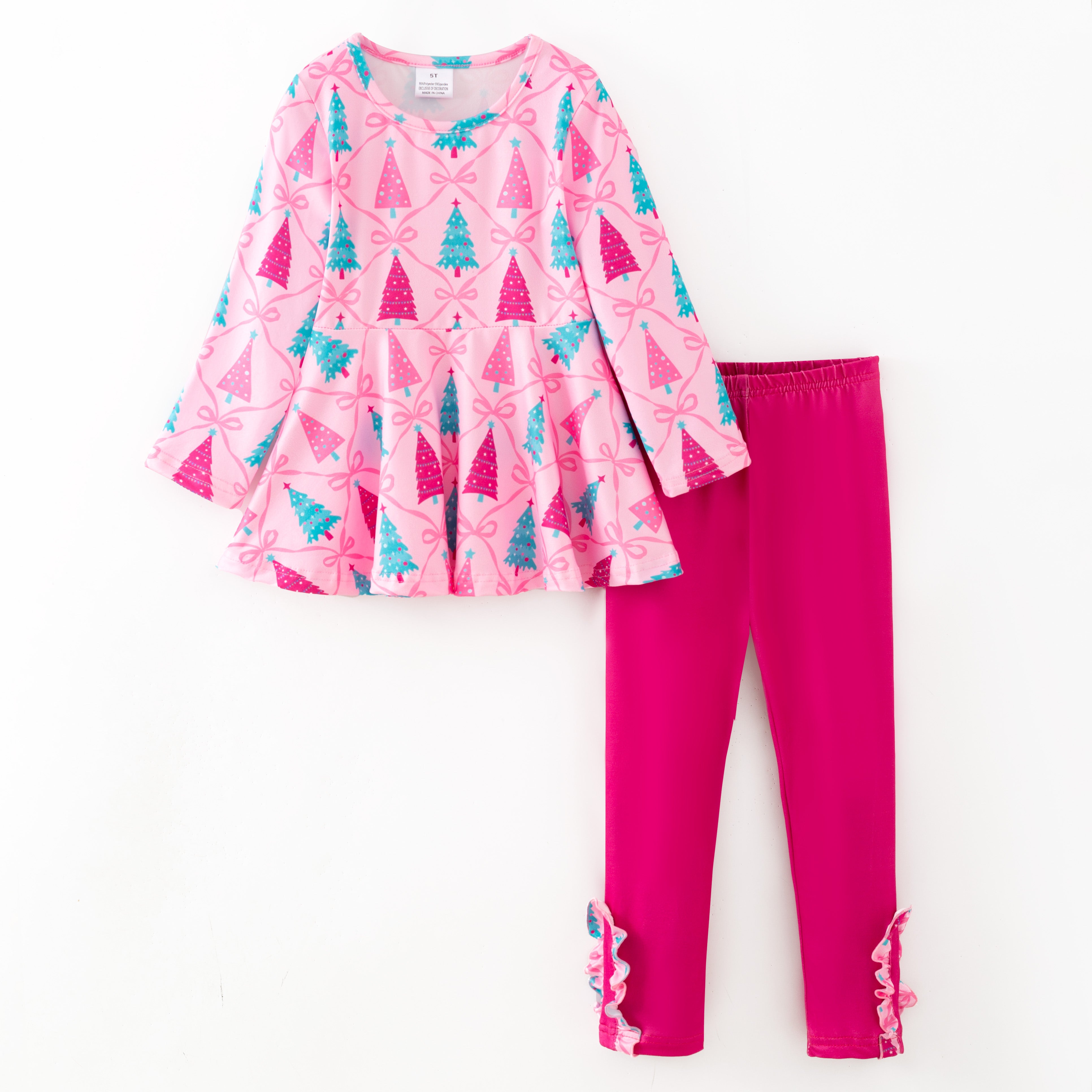 （Pre Order,Prepack Zone）Girls Christmas Print Set（Mix Size）