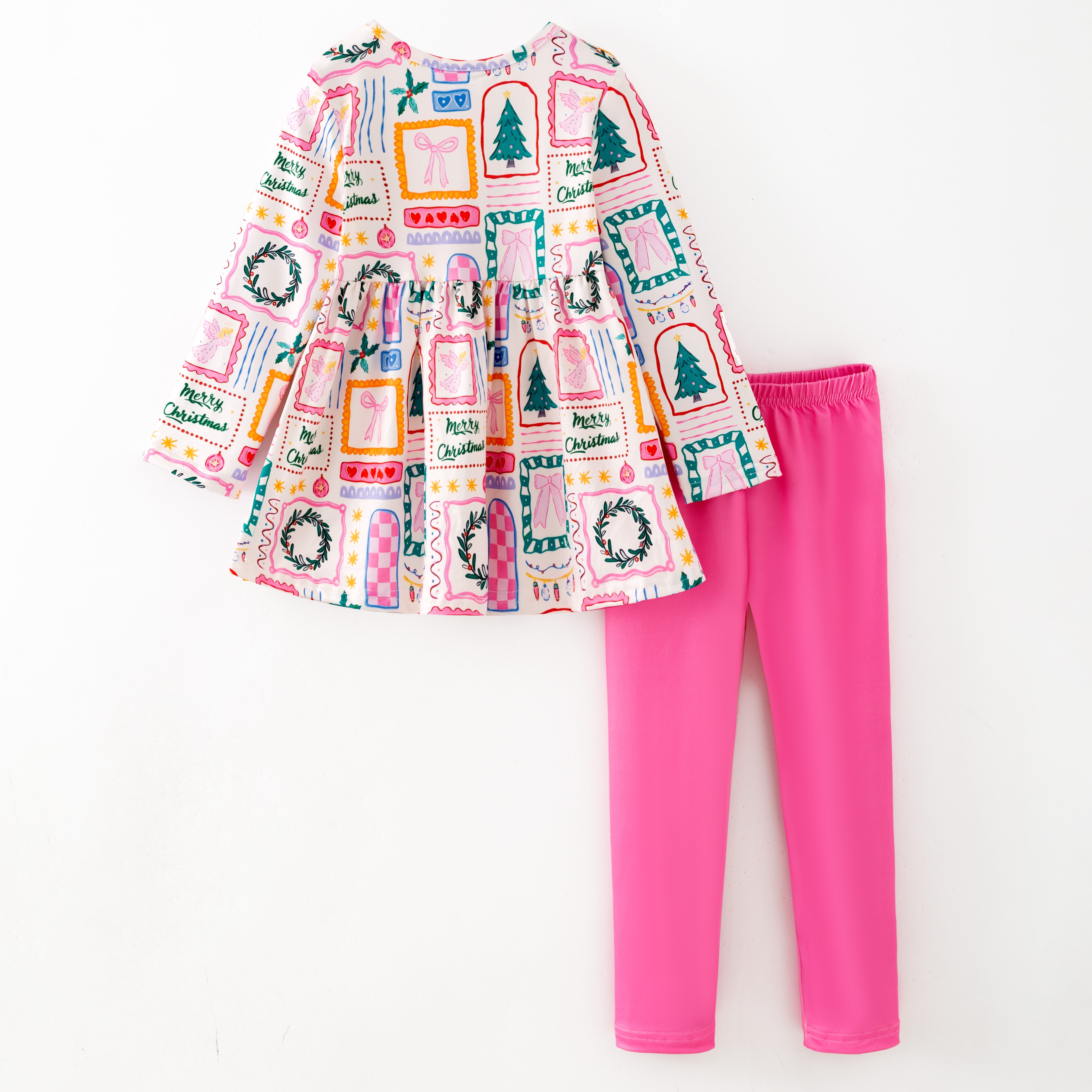 （Pre Order,Prepack Zone）Girls Christmas Print Set&Dress（Mix Size）