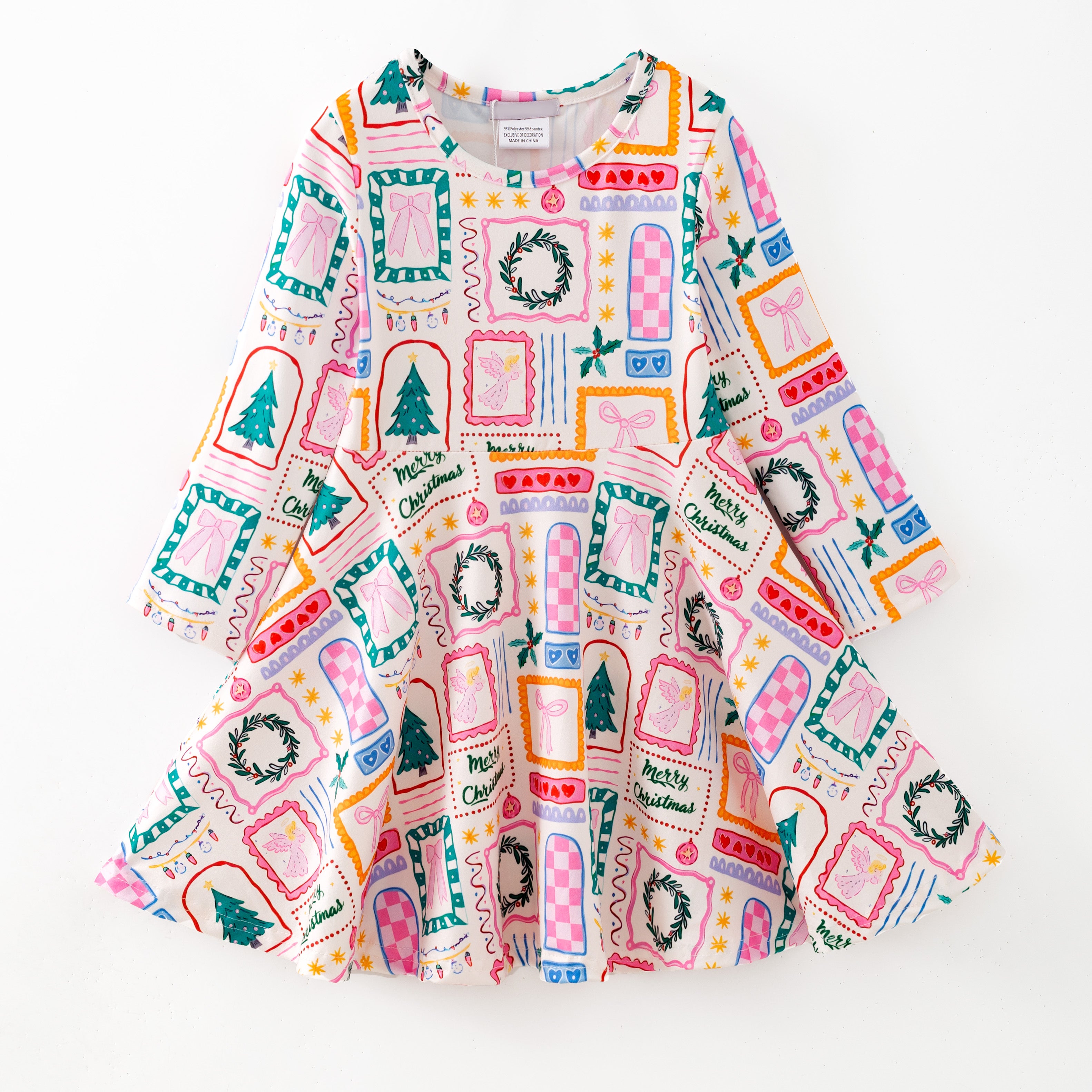 （Pre Order,Prepack Zone）Girls Christmas Print Set&Dress（Mix Size）