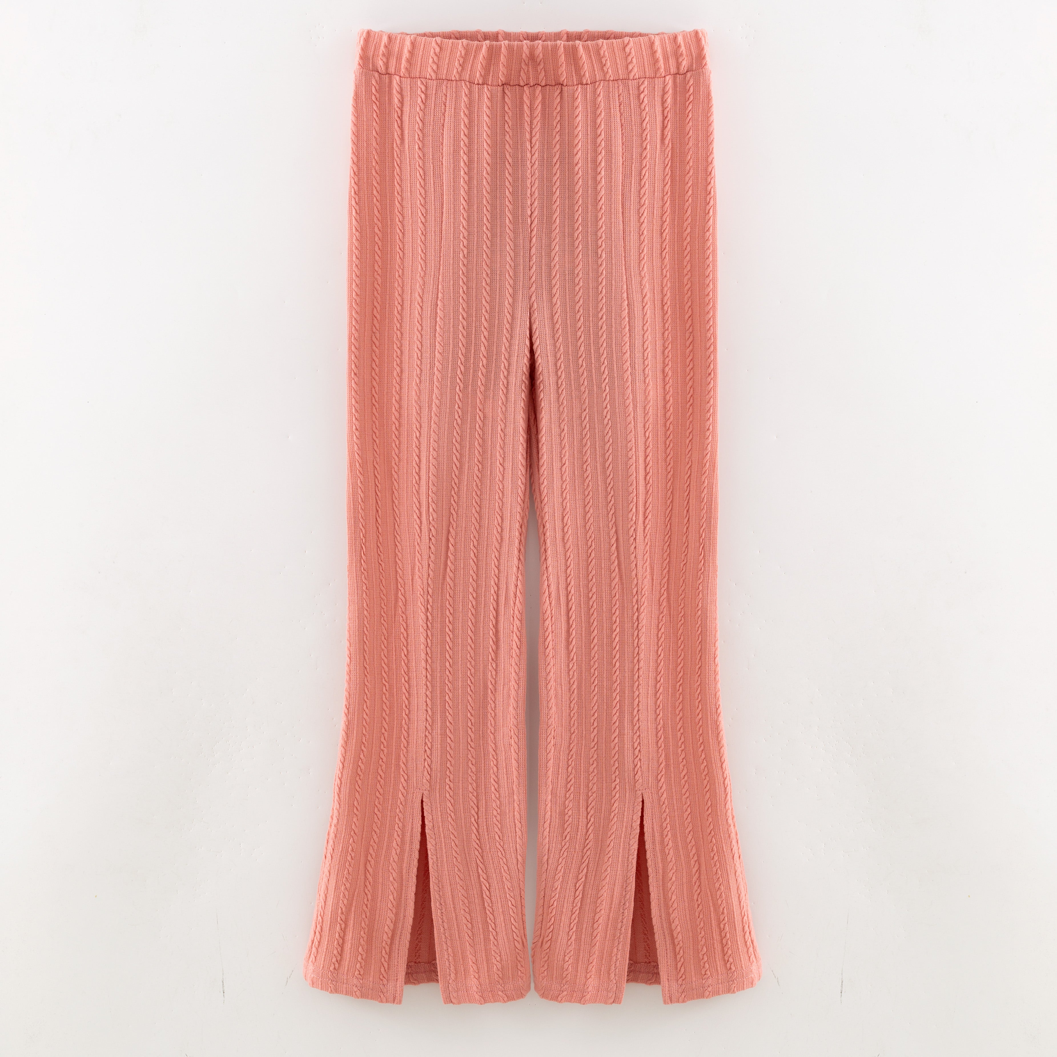 （In Stock）Girls Fall&Winter Pink Knitted Pants