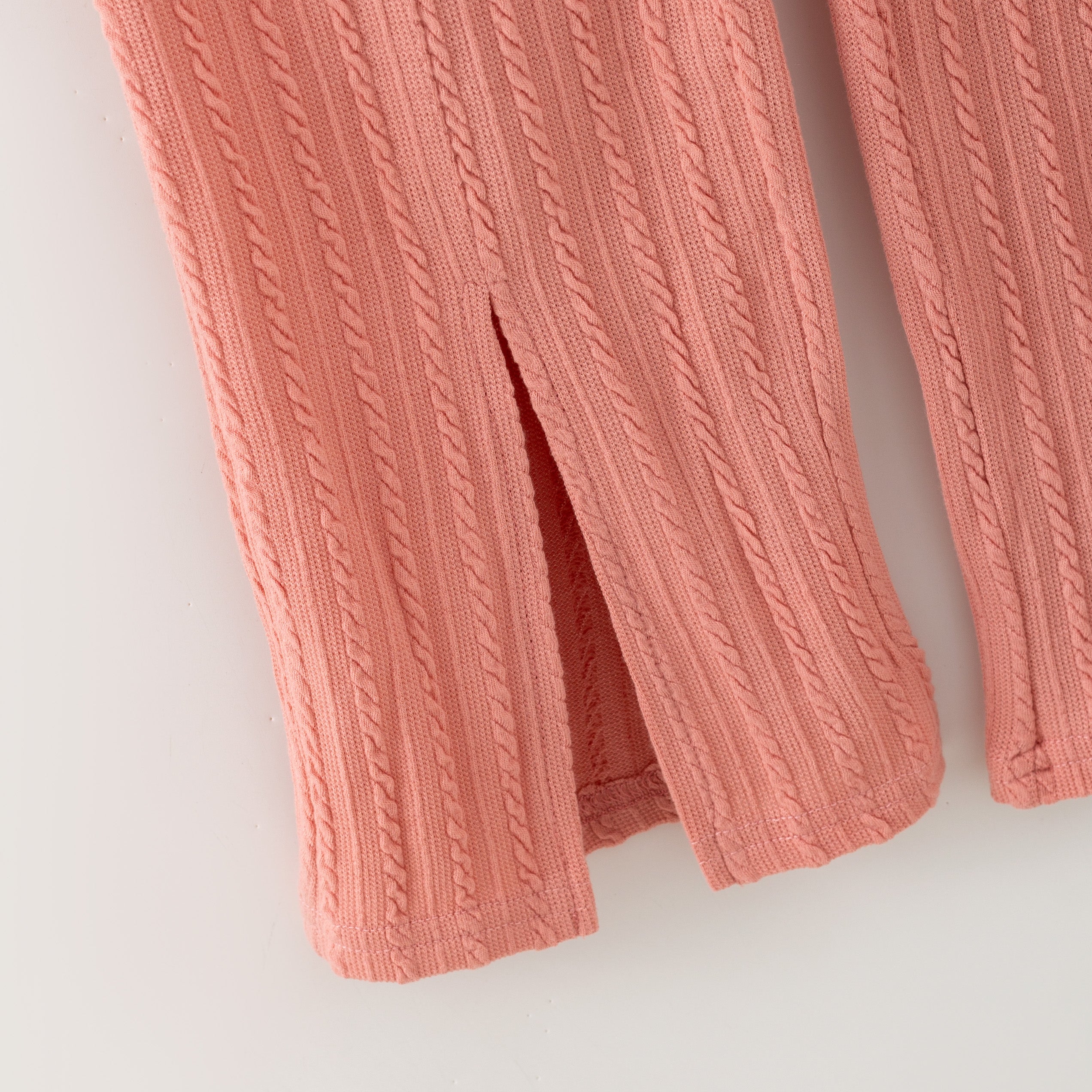 （In Stock）Girls Fall&Winter Pink Knitted Pants
