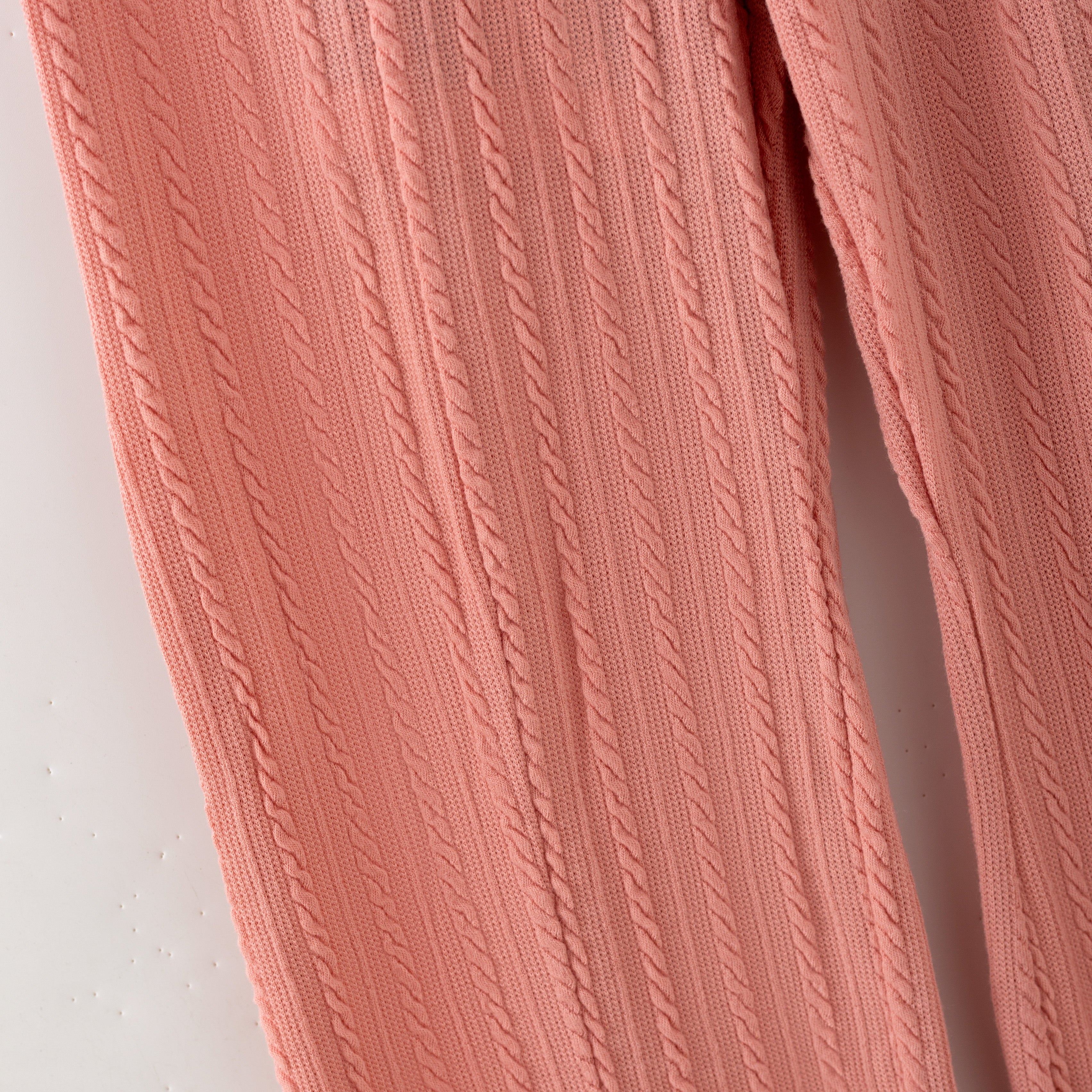 （In Stock）Girls Fall&Winter Pink Knitted Pants