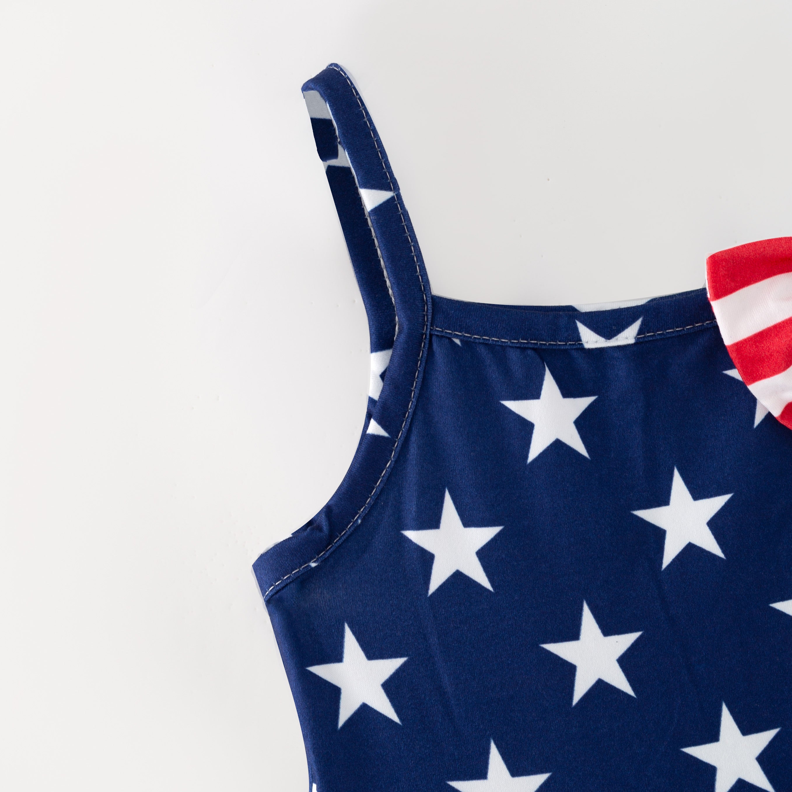 （In Stock）Girls Summer Patriotic Print Slip Dress