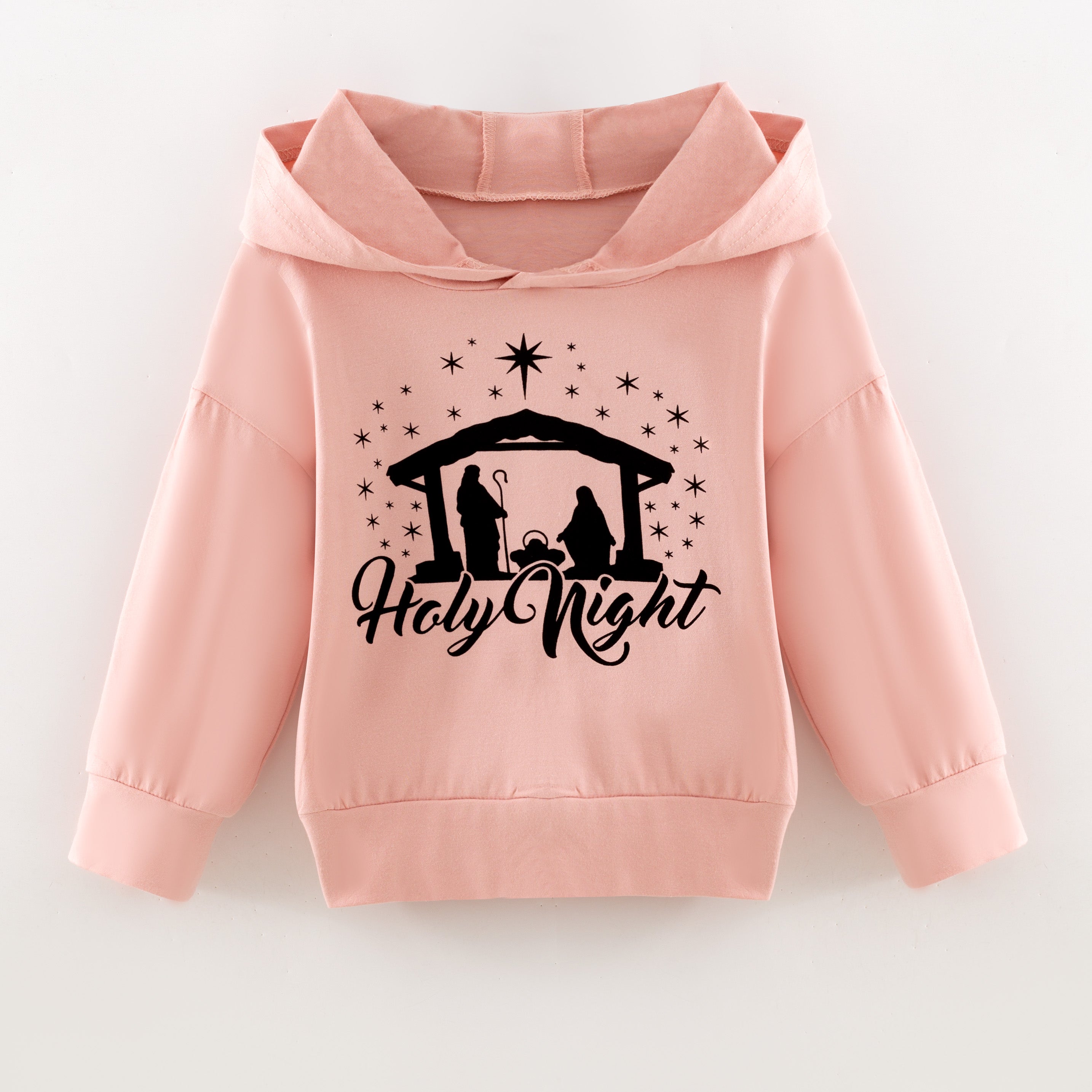 （In Stock）Girls Christmas Print Cotton Hoodie